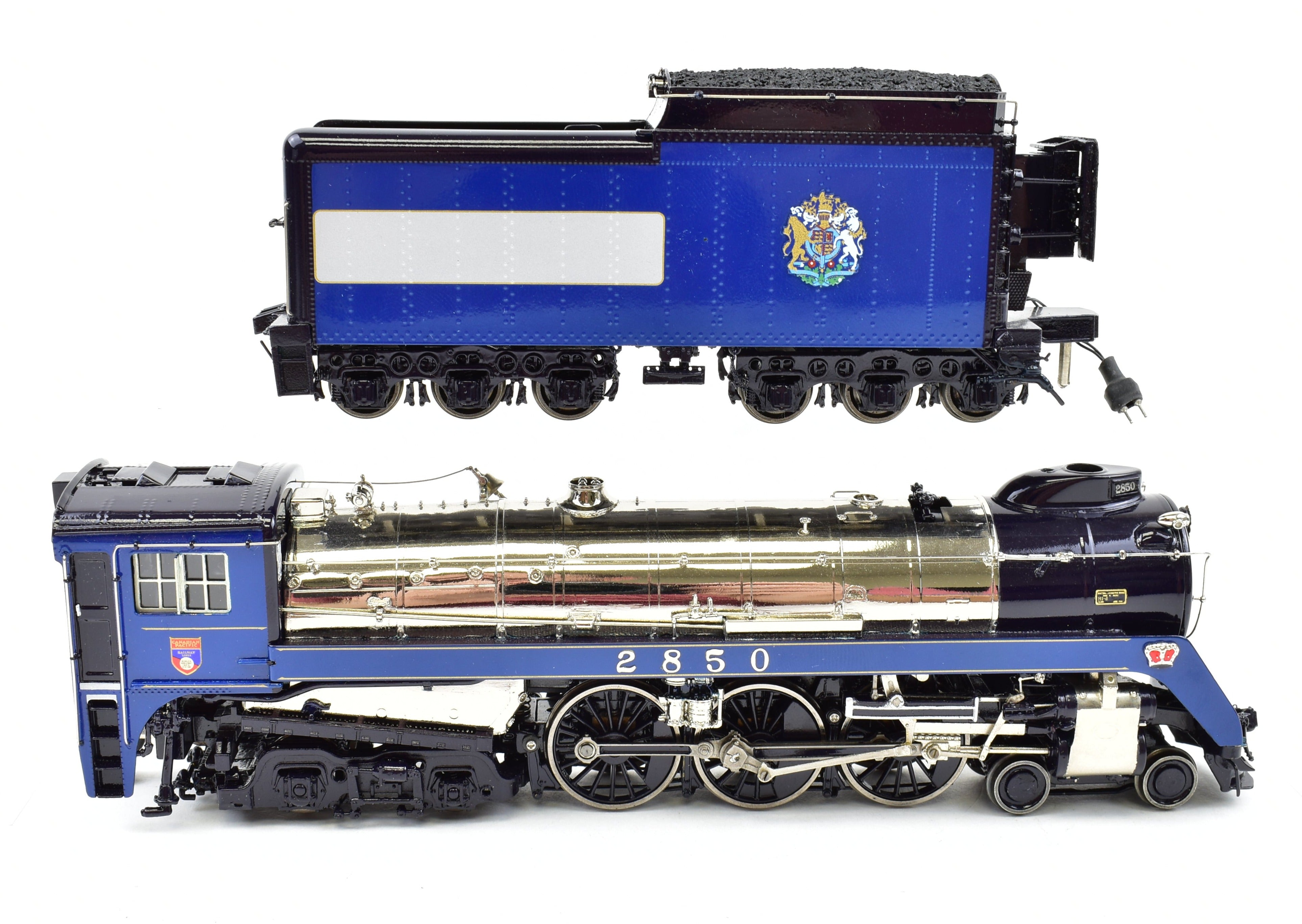 HO Scale Brass Model Train - Van Hobbies CPR Canadian Pacific Railway 4-6-4 Class H1d Royal Hudson 1939 Royal Service Locomotive with Factory Painted Road Number 2850