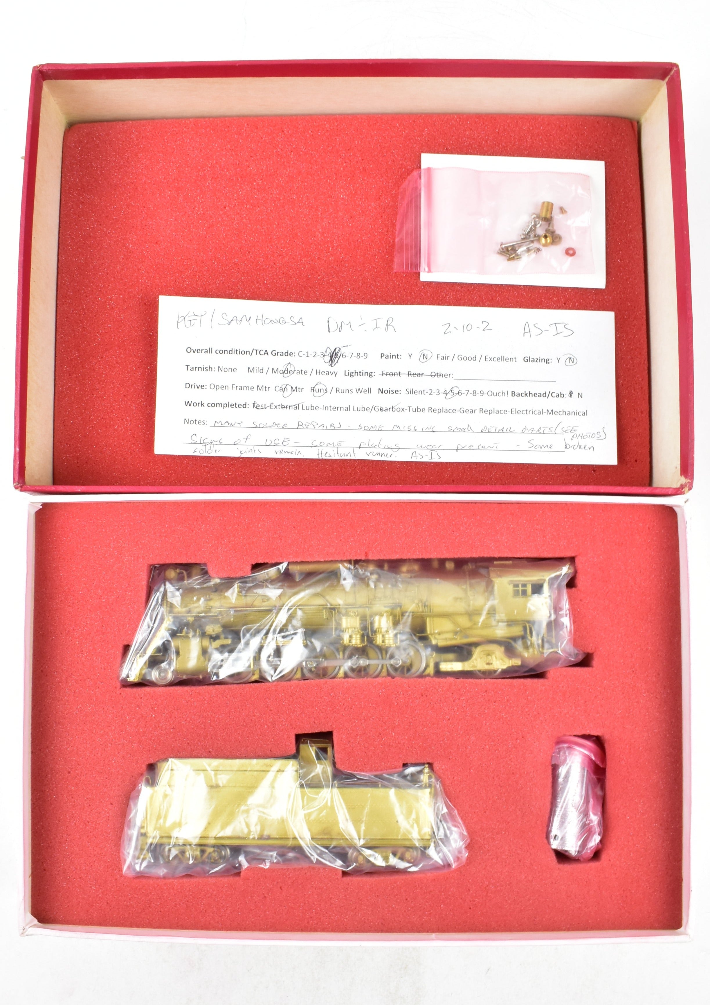 HO Scale Brass Key Imports DM&IR - Duluth Missabe and Iron Range Class 2 - 10 - 2 Santa Fe Model in As - Is Condition
