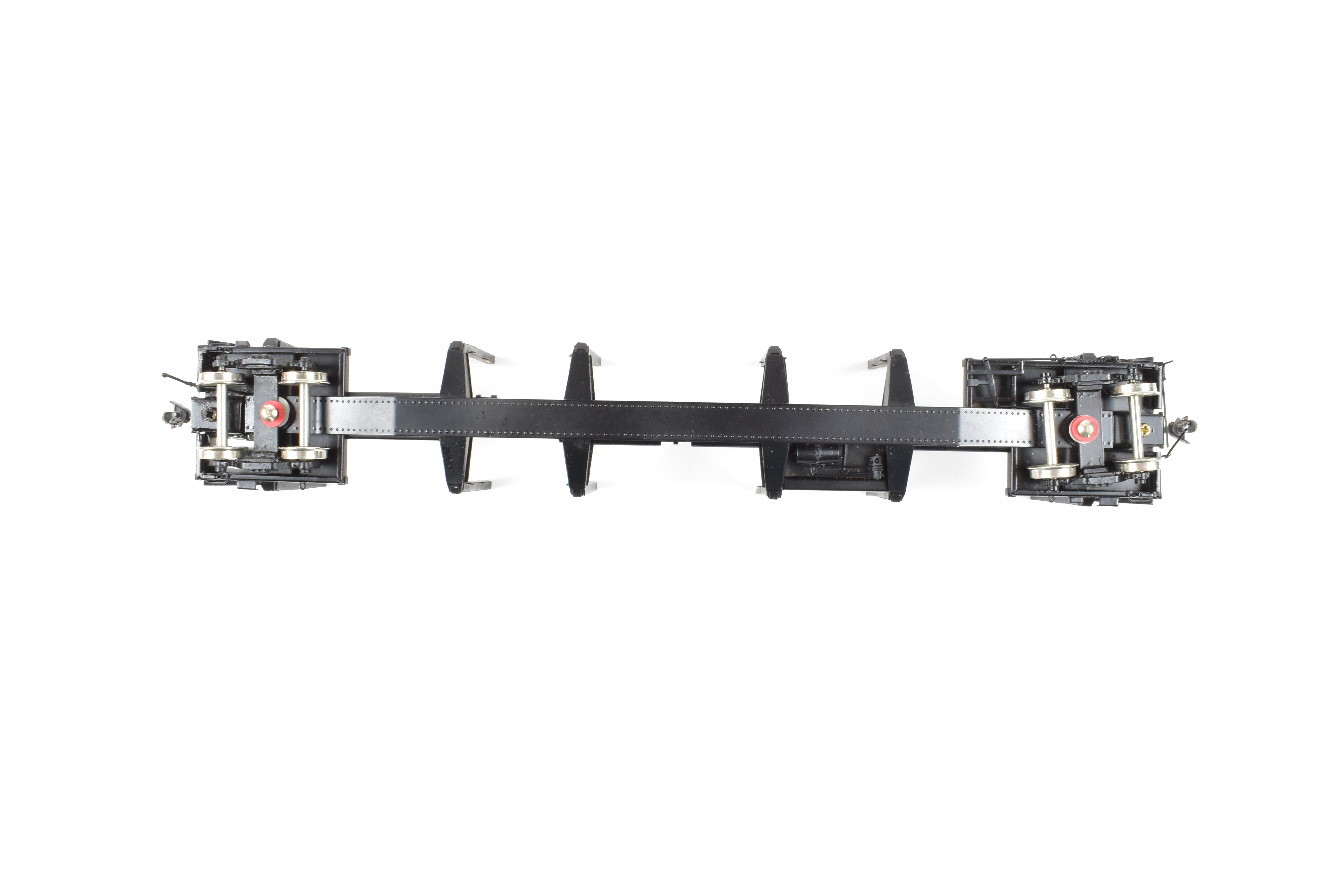 HO Scale Brass Precision Scale Co. 100-Ton Log Car FP in Black - A Variety of Road Models