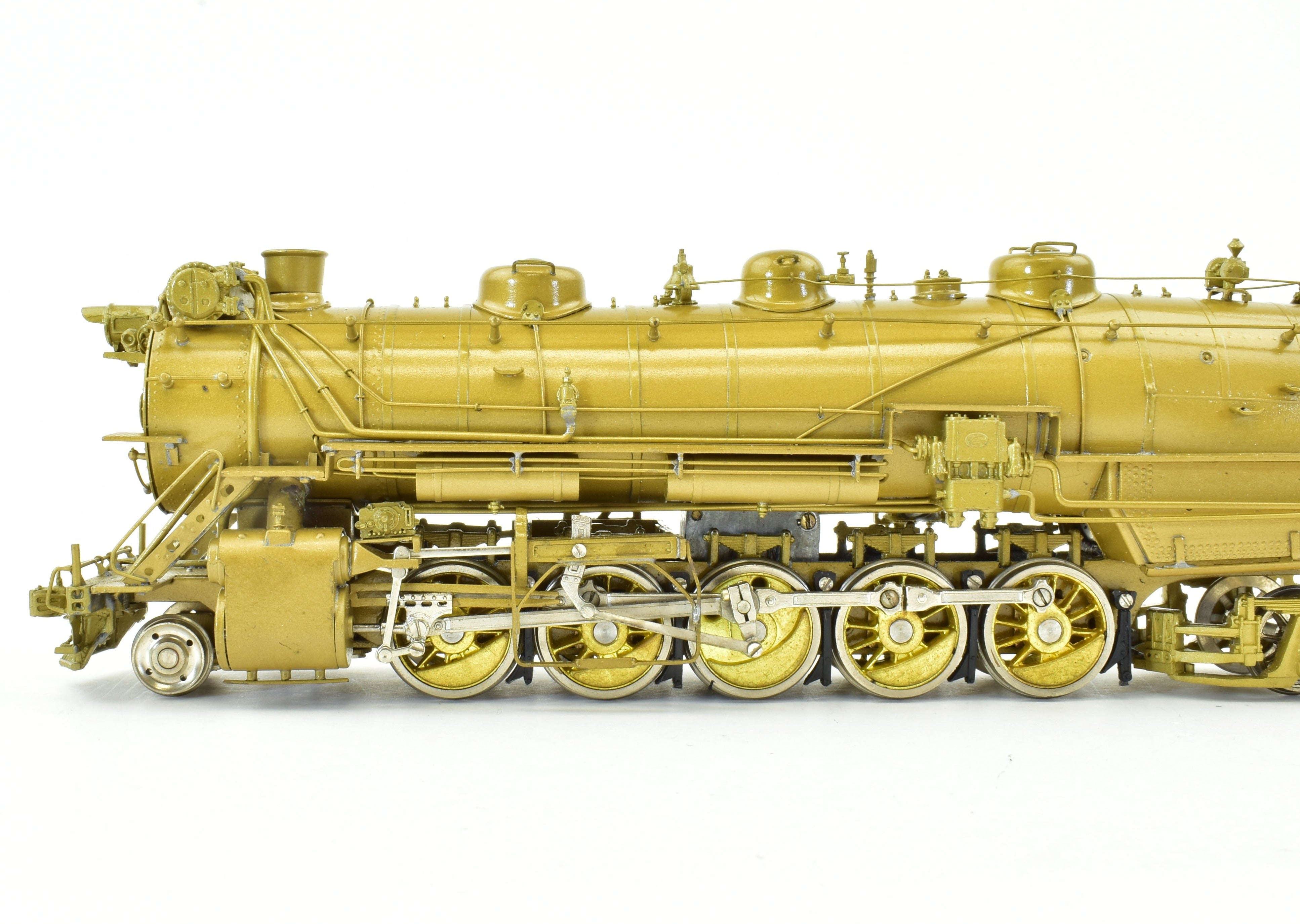 HO Scale Brass Model Train - Overland Models CB&Q - Burlington Route M-2a 2-10-2 Steam Locomotive with Elesco Feedwater Heater