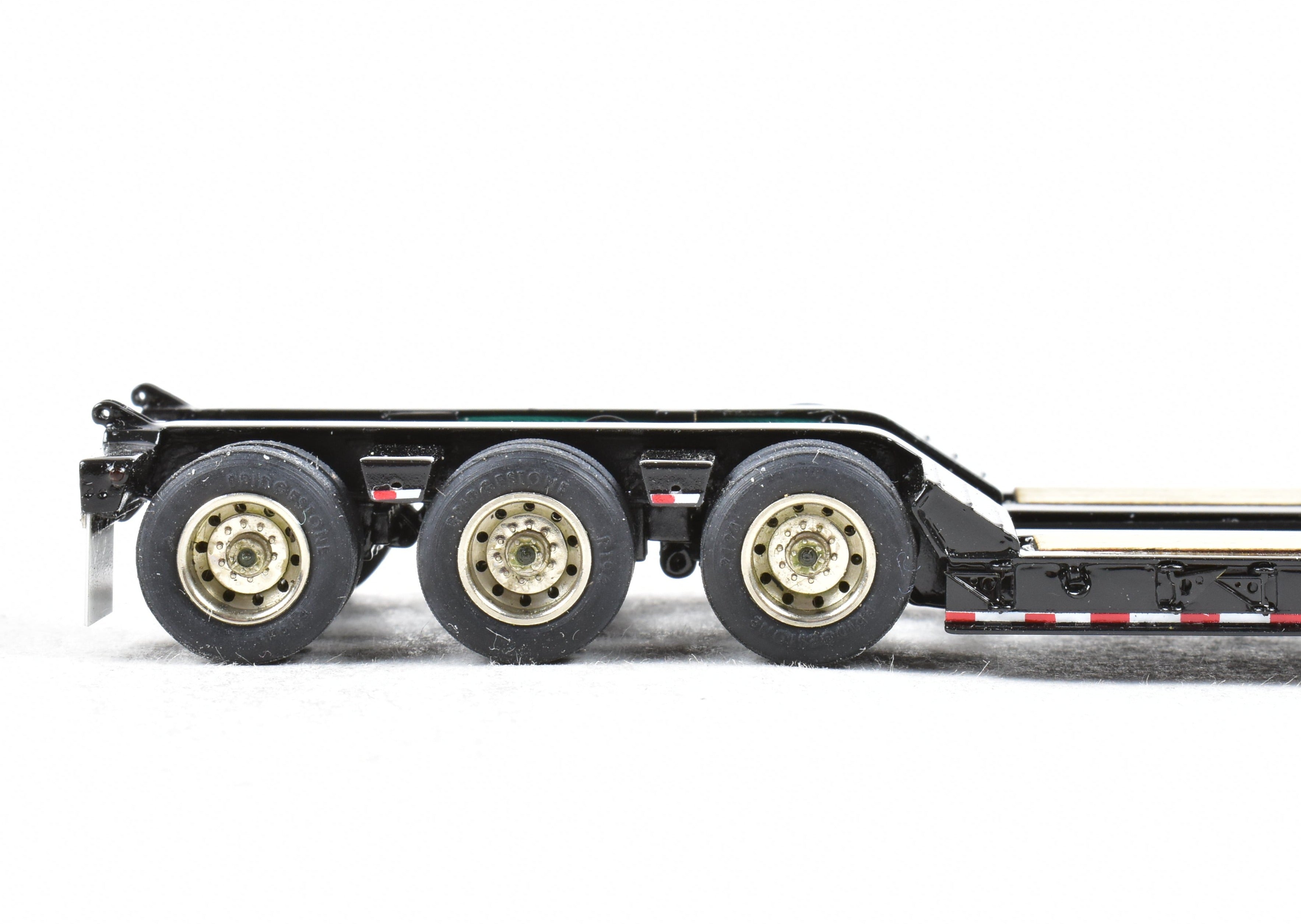 High - Quality HO Scale Brass Construction Classic Mint Collectibles Talbert 55SA Low Boy Trailer in Factory - Painted Black Finish for Model Enthusiasts