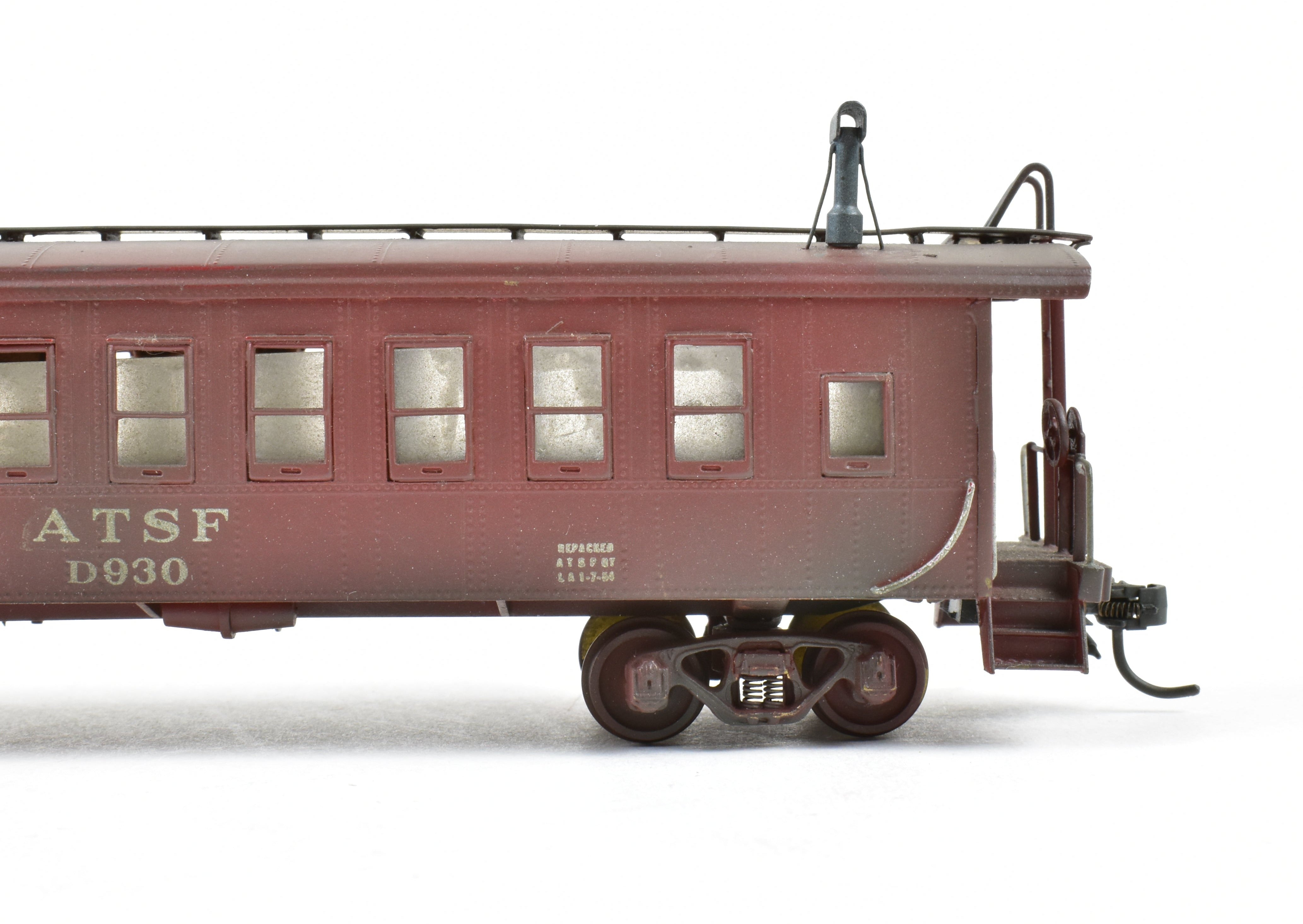 Custom Painted and Weathered HO Brass Hallmark ATSF - Santa Fe Drover Car
