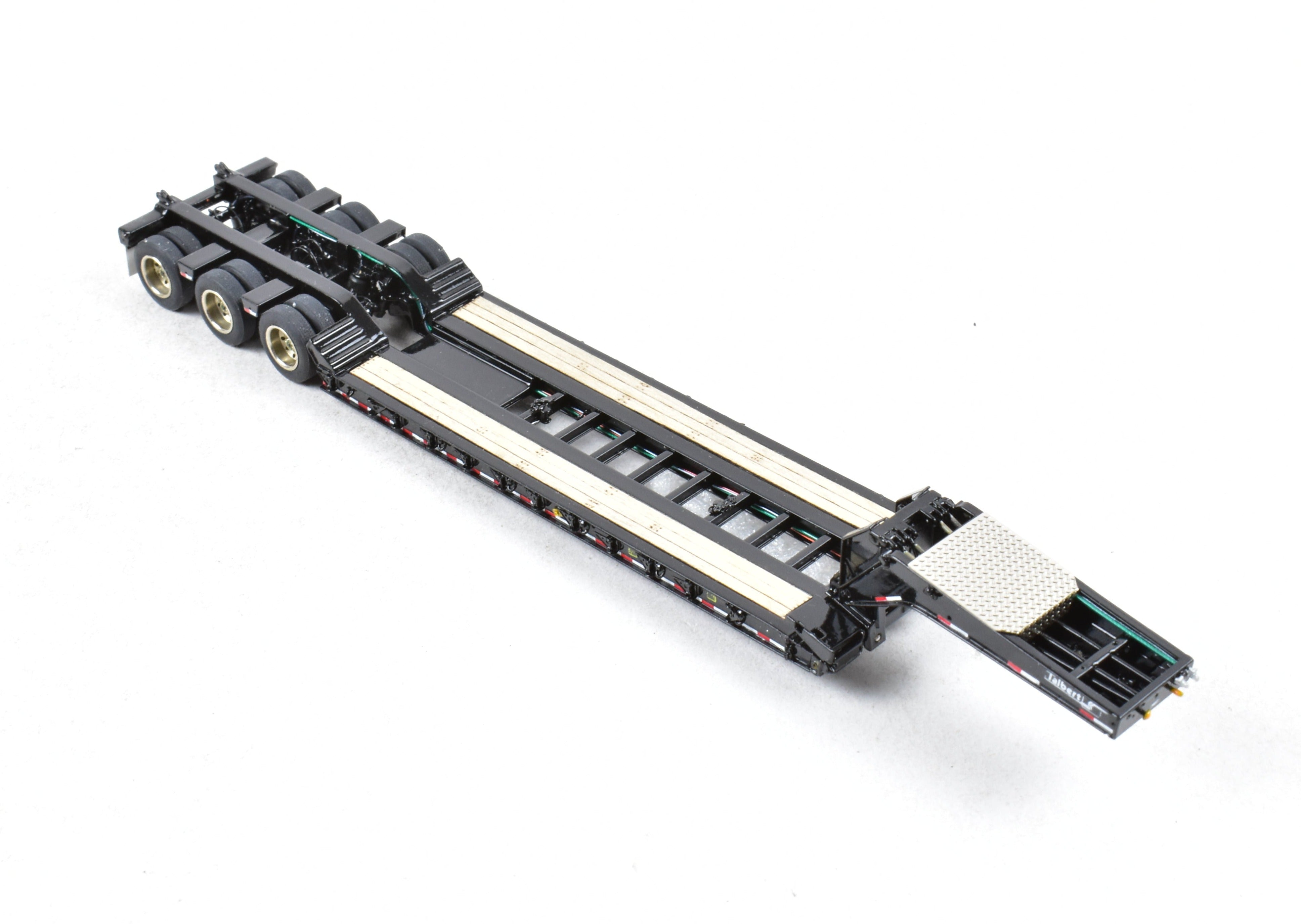 High - Quality HO Scale Brass Construction Classic Mint Collectibles Talbert 55SA Low Boy Trailer in Factory - Painted Black Finish for Model Enthusiasts