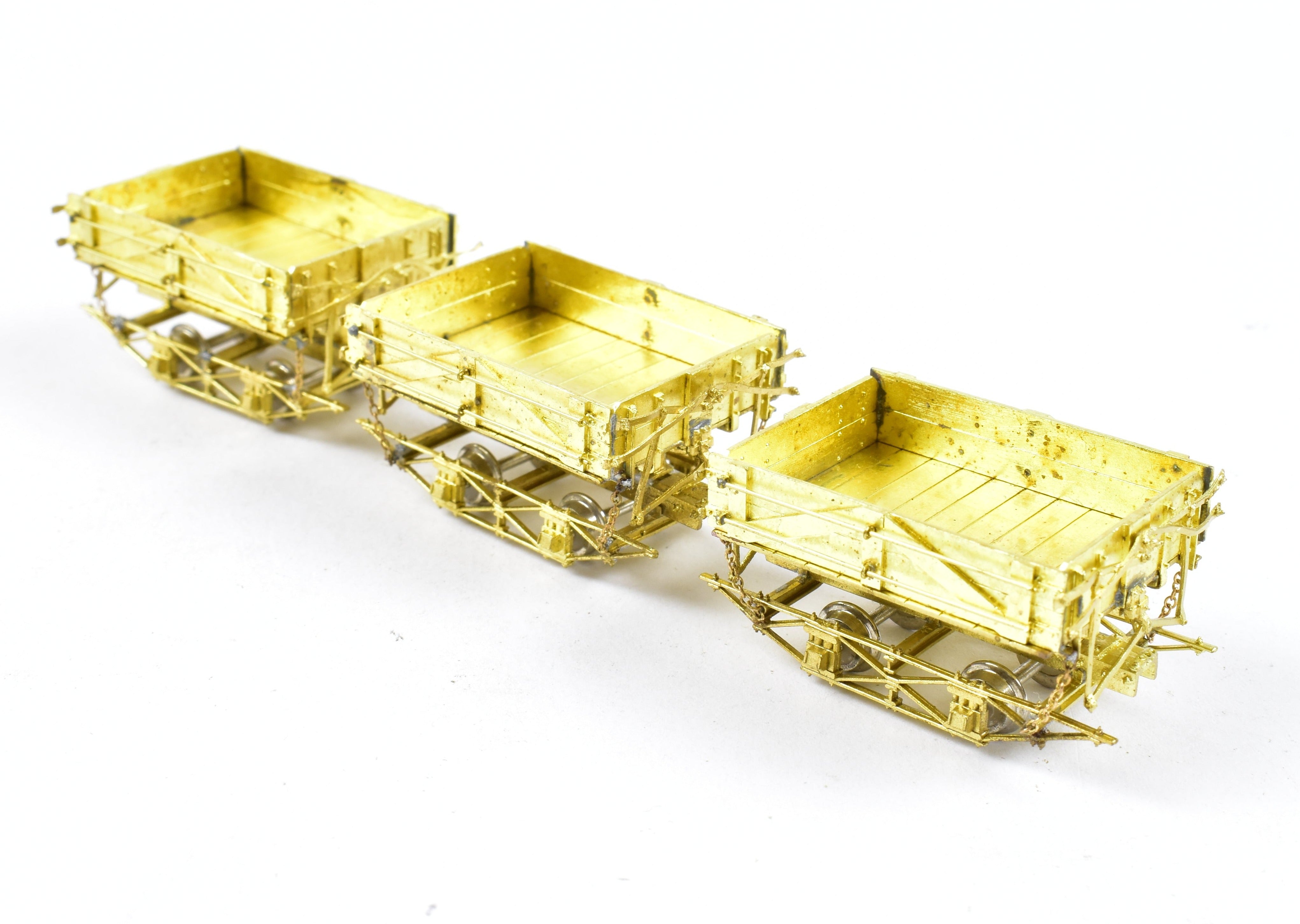 HOn3 Brass Precision Scale Co. 3-Car Set of West Side Lumber Co. Side Dump Ballast Cars