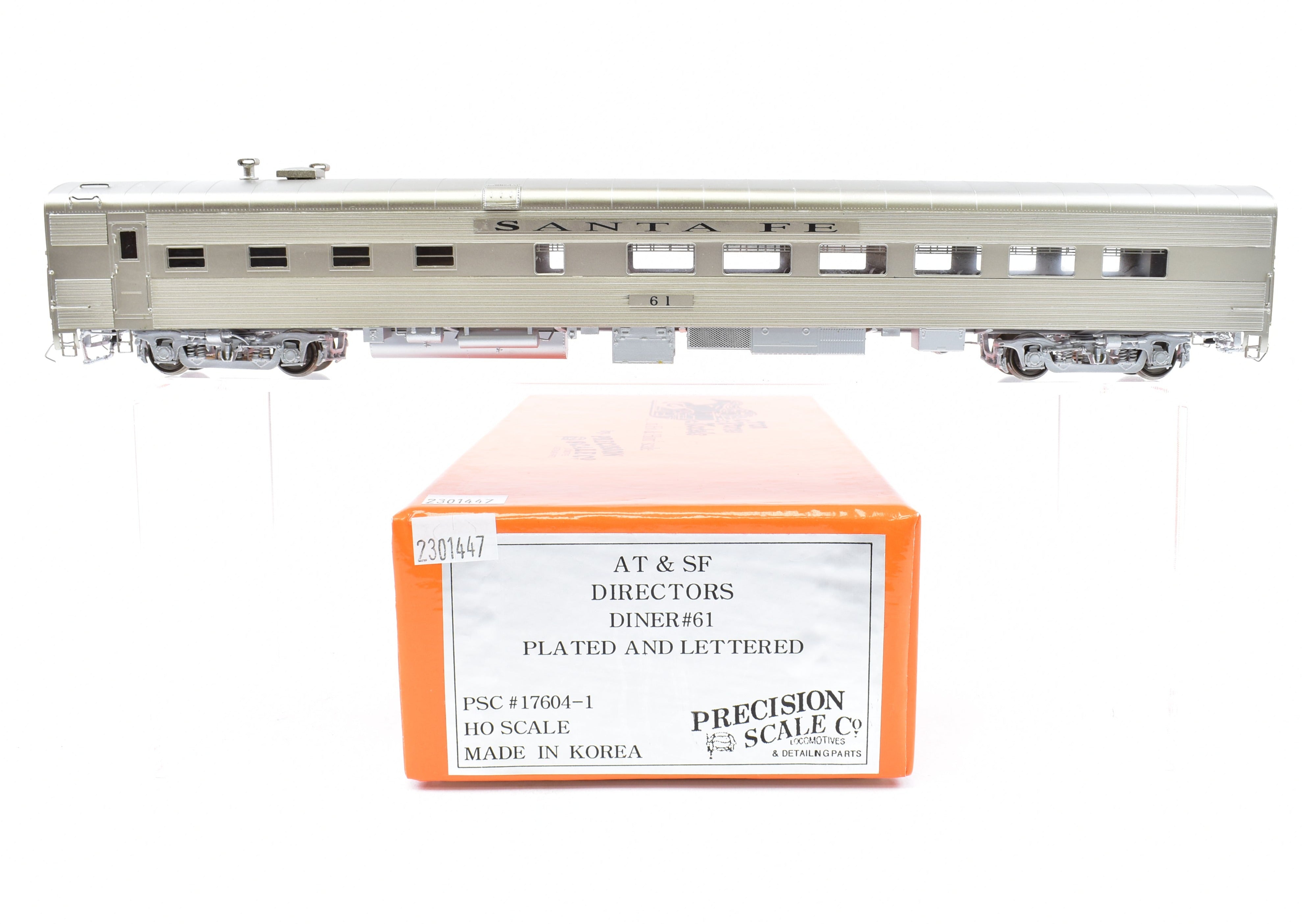HO Scale Brass ATSF Santa Fe Director's Diner No. 61 Factory Painted & Lettered by Precision Scale Co.