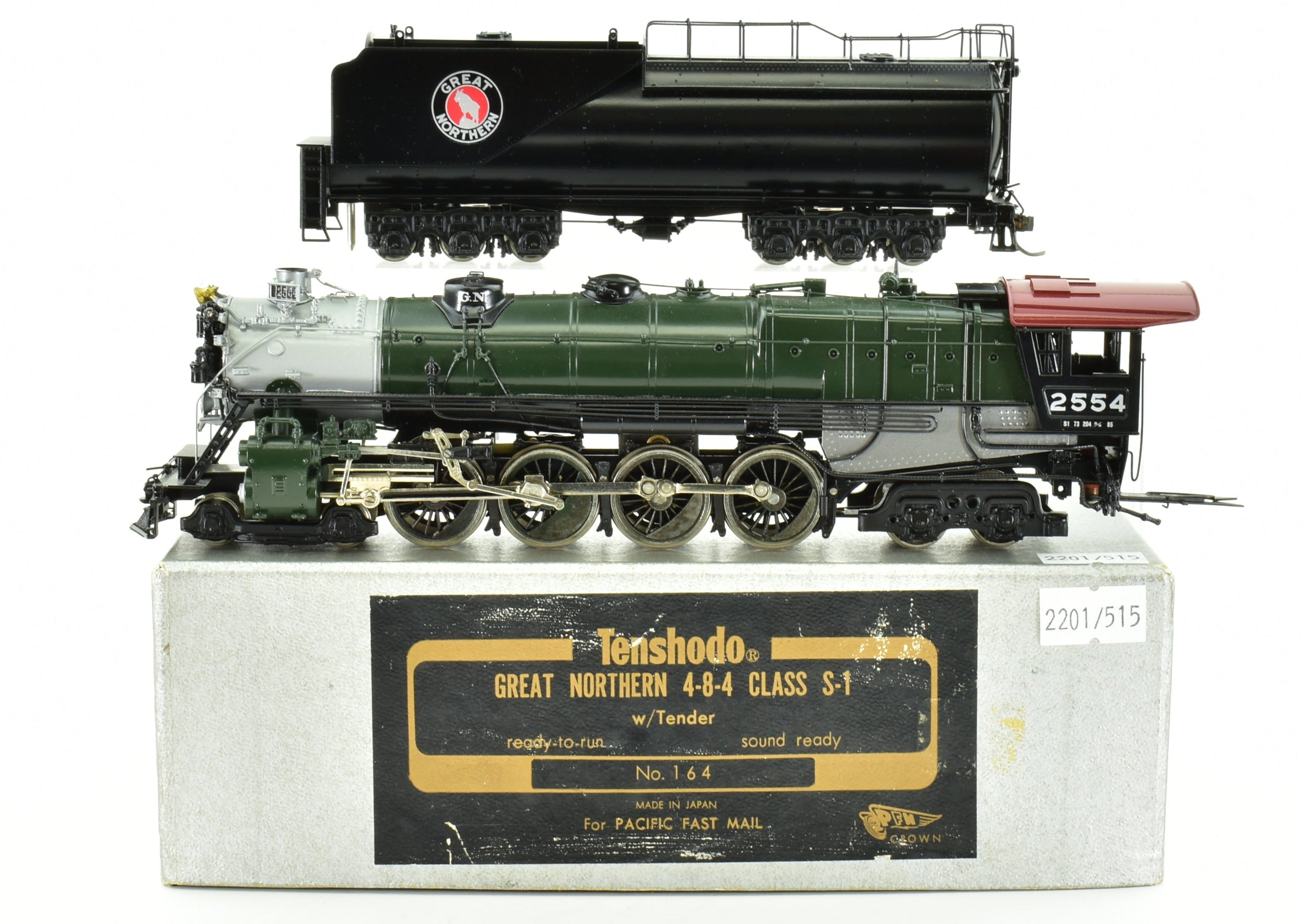 HO Scale Brass Model Train - Tenshodo Great Northern 4-8-4 Class S-1 FP Crown, 1979 Production Run