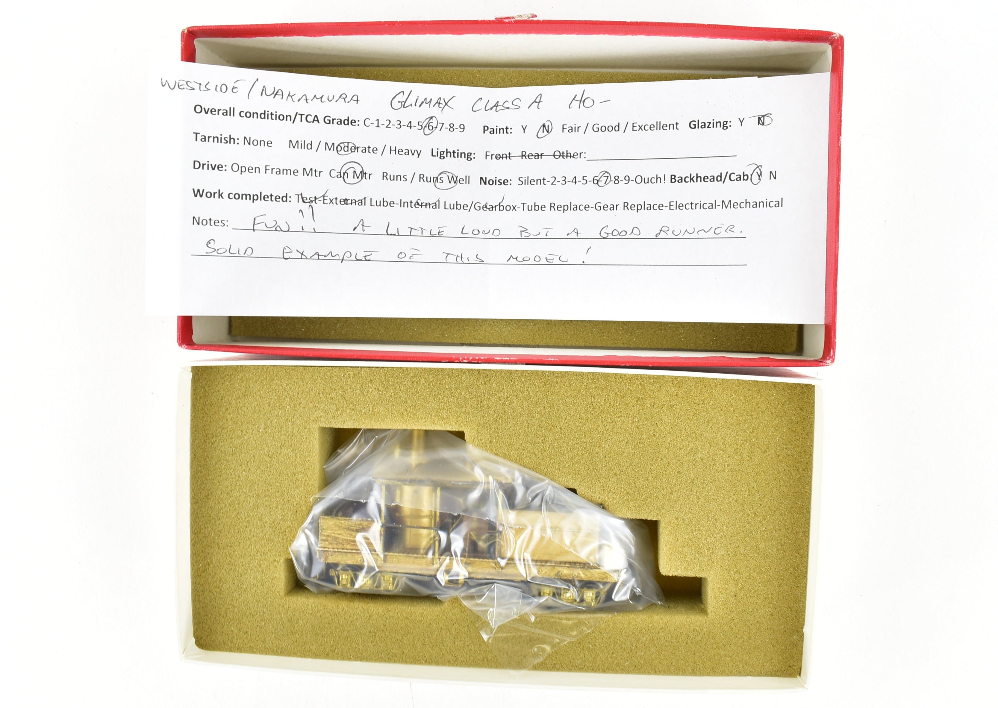 HO Scale Brass Westside Model Co. Collectible Various Logging Class A Climax Vertical Boiler Wooden Frame Model Train