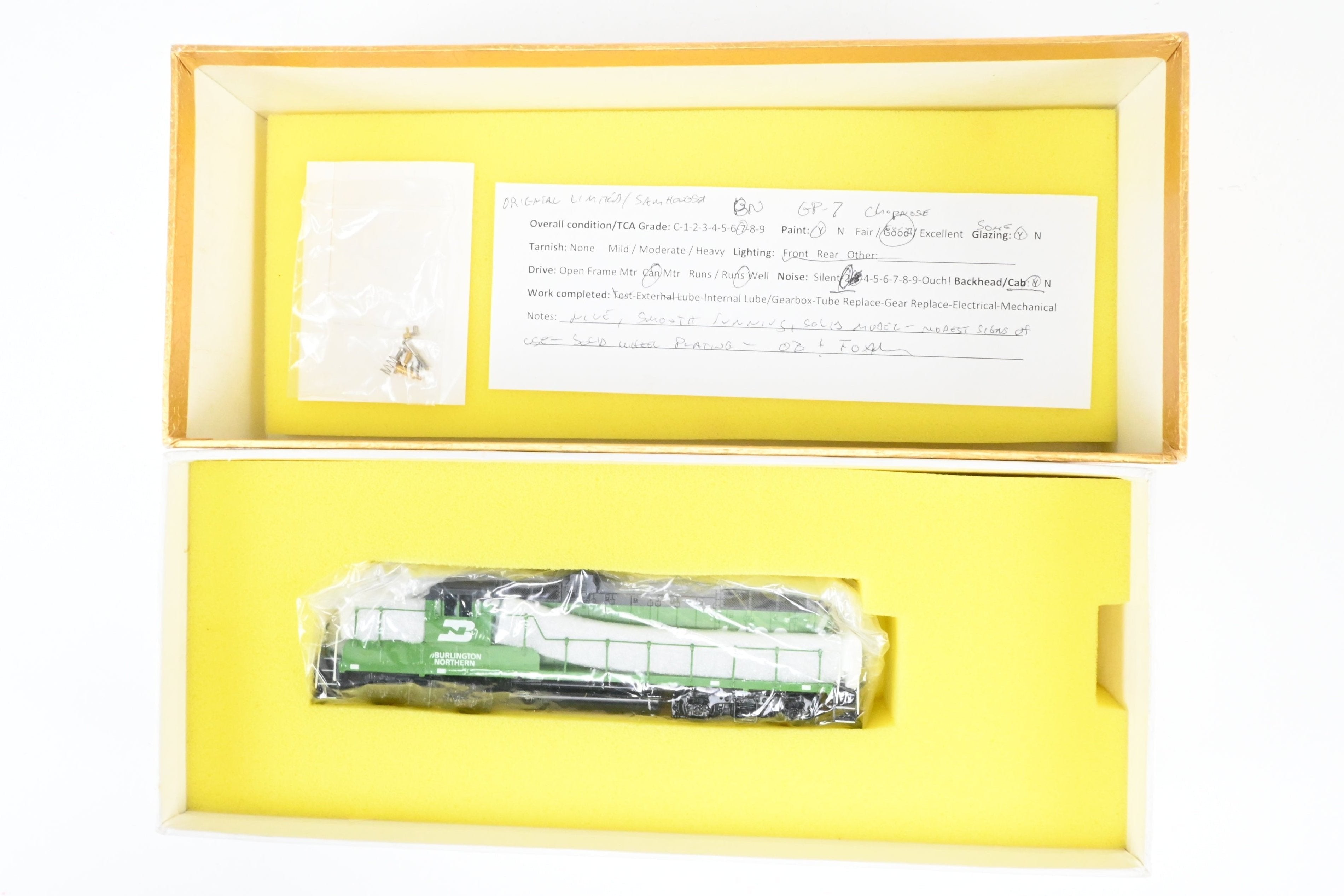 HO Scale Brass Model Train - Oriental Limited BN - Burlington Northern EMD GP - 7 Chop Nose Locomotive with Custom Painting and Numbering CP #1402