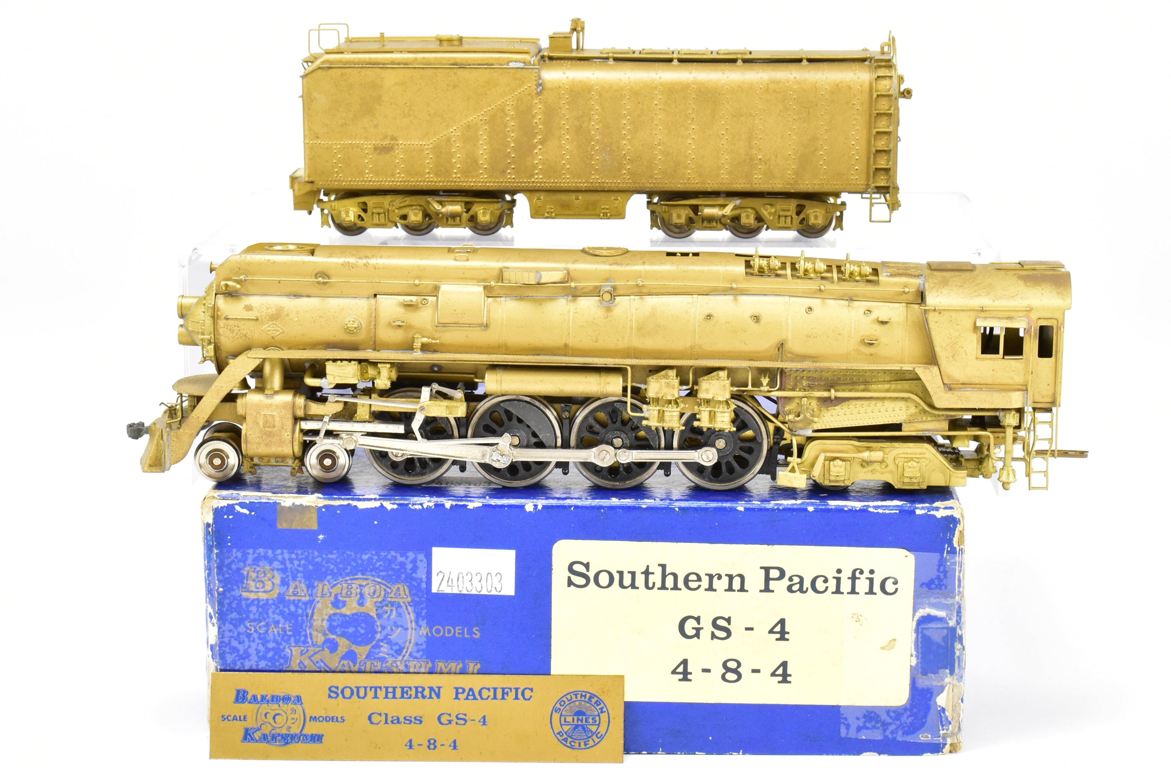 HO Scale Brass Balboa Southern Pacific GS - 4 4 - 8 - 4 Steam Locomotive Model with Detachable Skirts