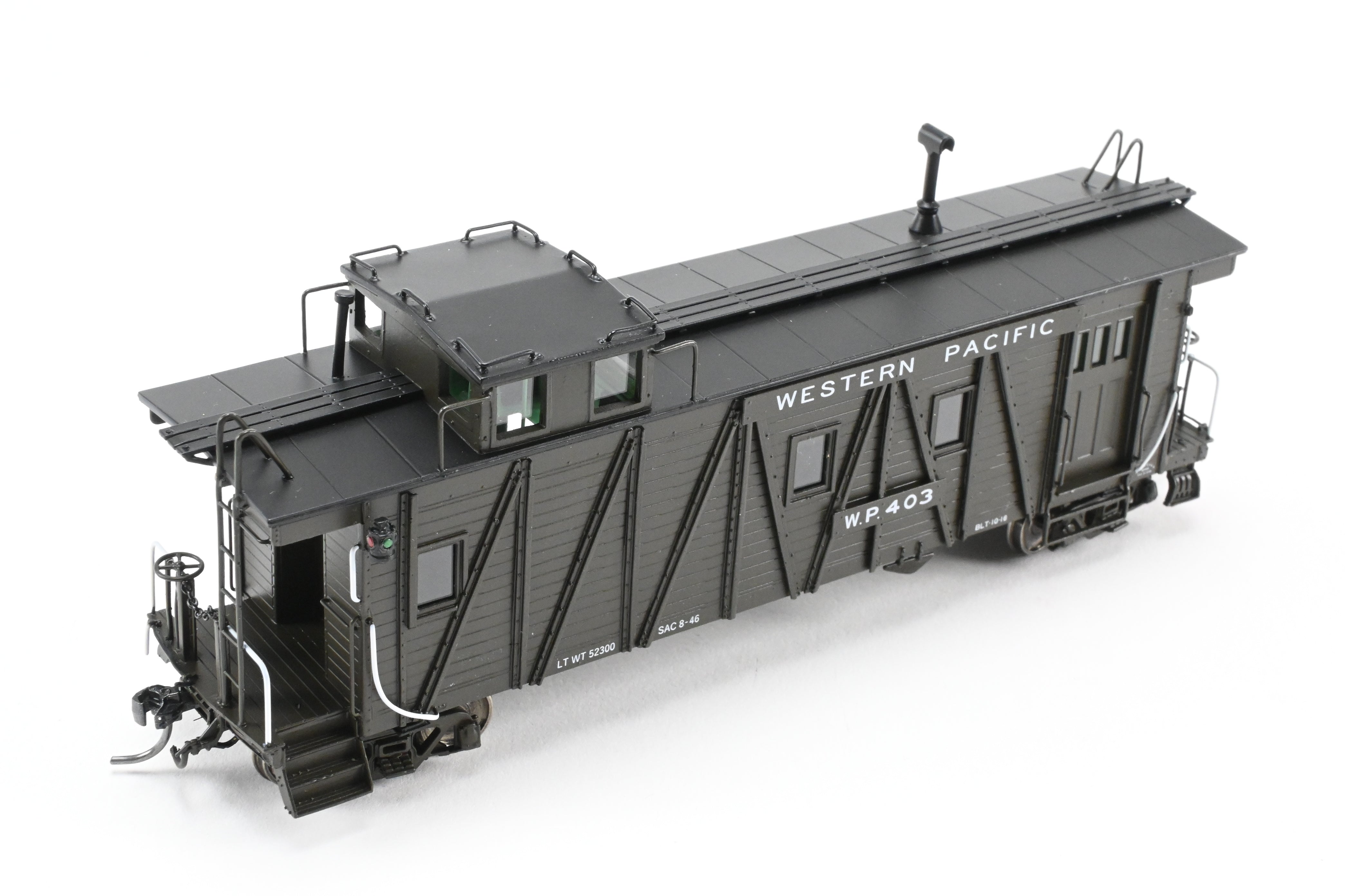 HO NEW Brass North Bank Line WP Western Pacific #403 Pullman Green Caboose with Side Door