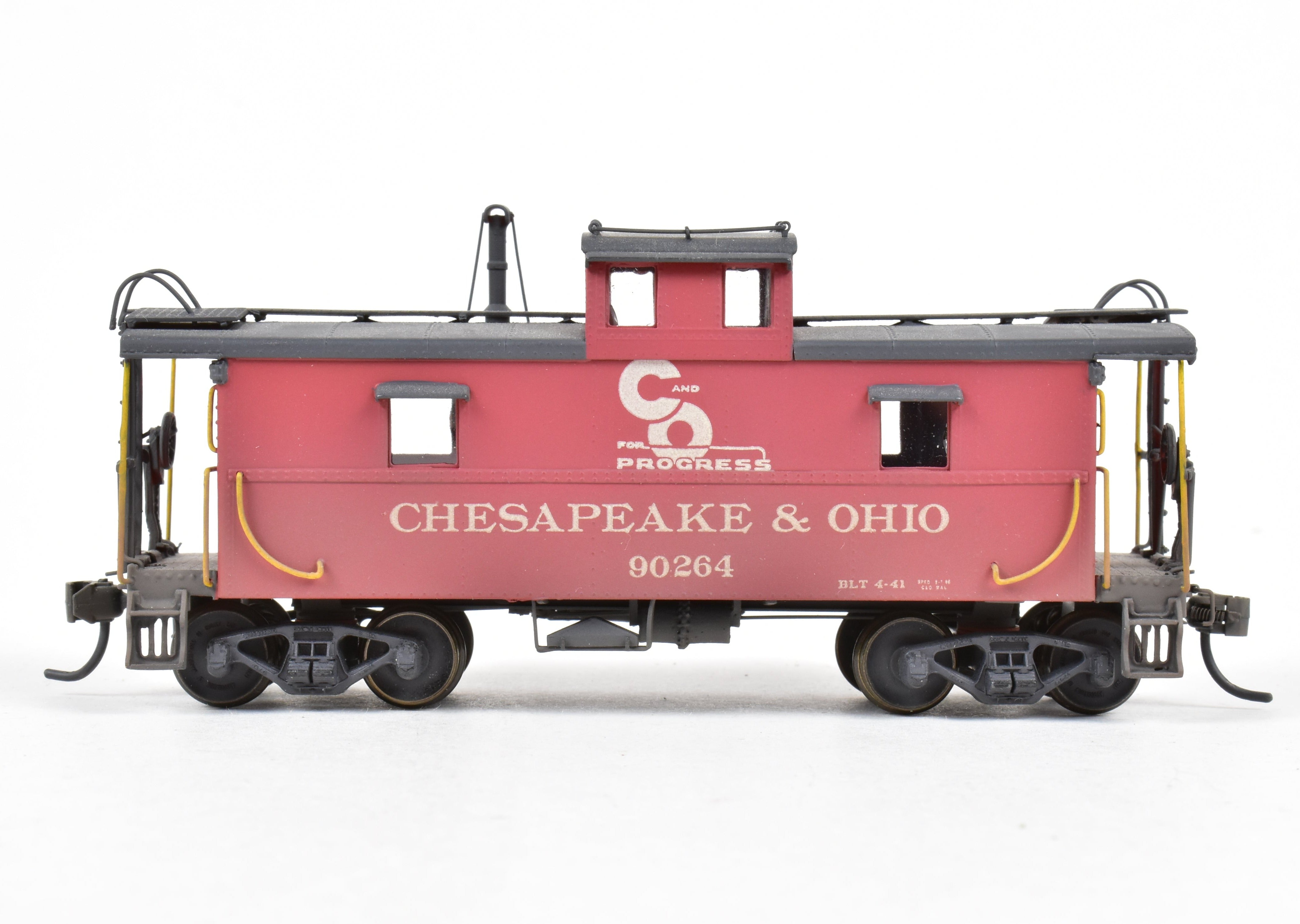 HO Scale Brass OMI - Overland Models, Inc. Chesapeake & Ohio (C&O) Steel Caboose Custom Painted in Caboose Red and Grimy Black from the #90200 - 90299 Series