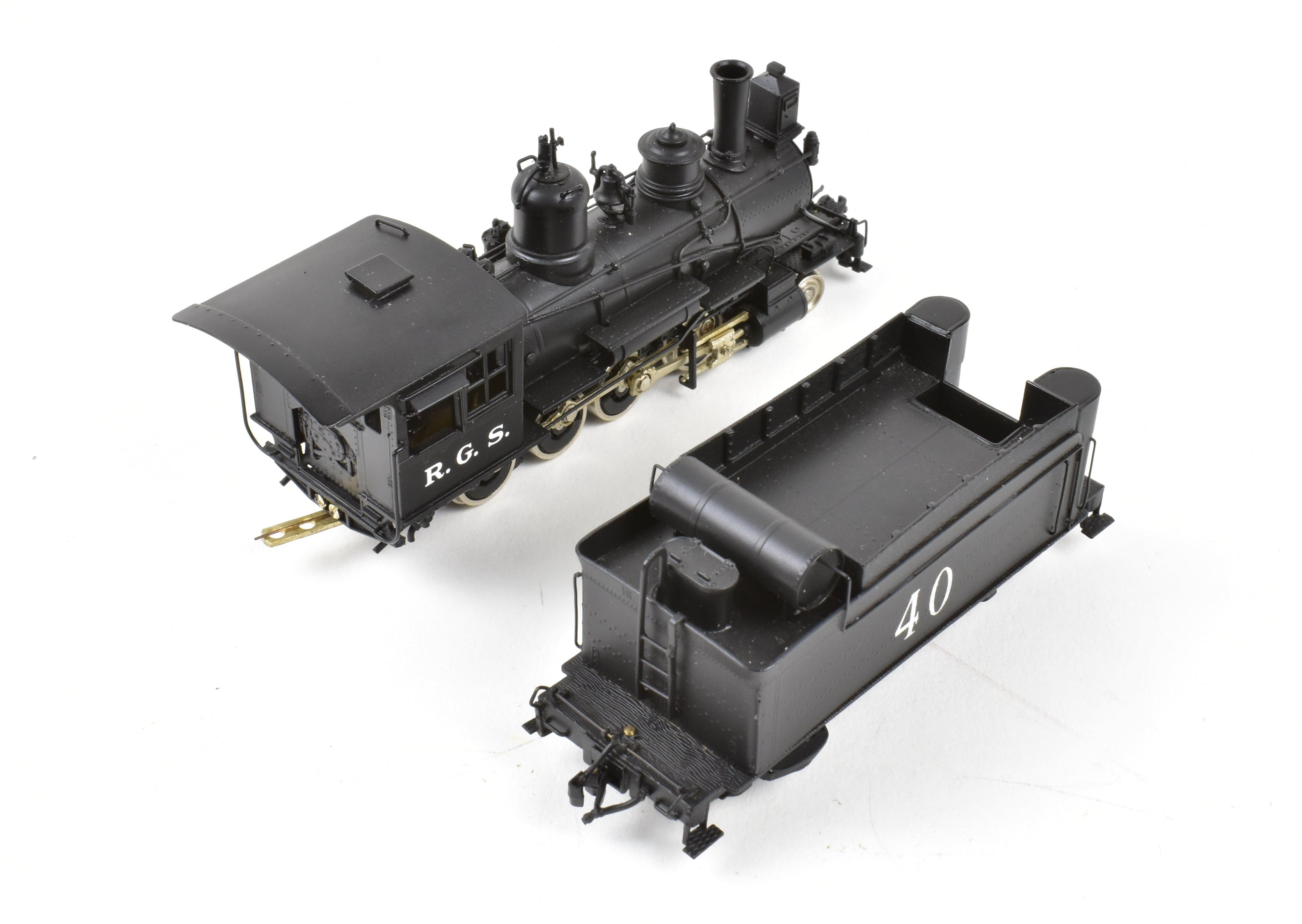HOn3 Scale Brass Model Train - Key Imports RGS Rio Grande Southern C - 19 No. 40 2 - 8 - 0 Consolidation Factory - Painted Replica