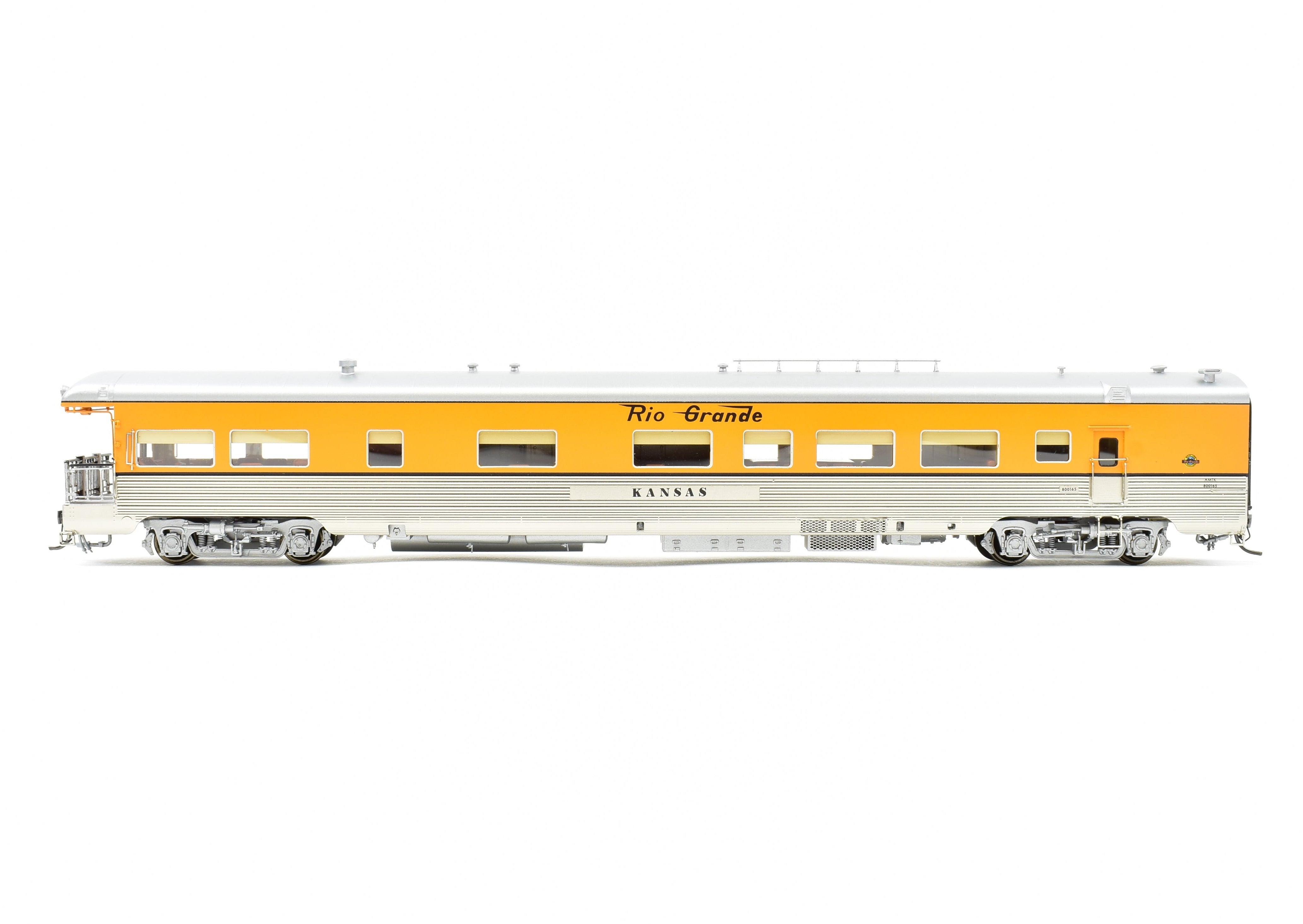 HO Scale Brass Division Point (D&RGW - Denver & Rio Grande Western) Lightweight Business Car with Kansas Factory Paint, Ideal for Model Train Enthusiasts