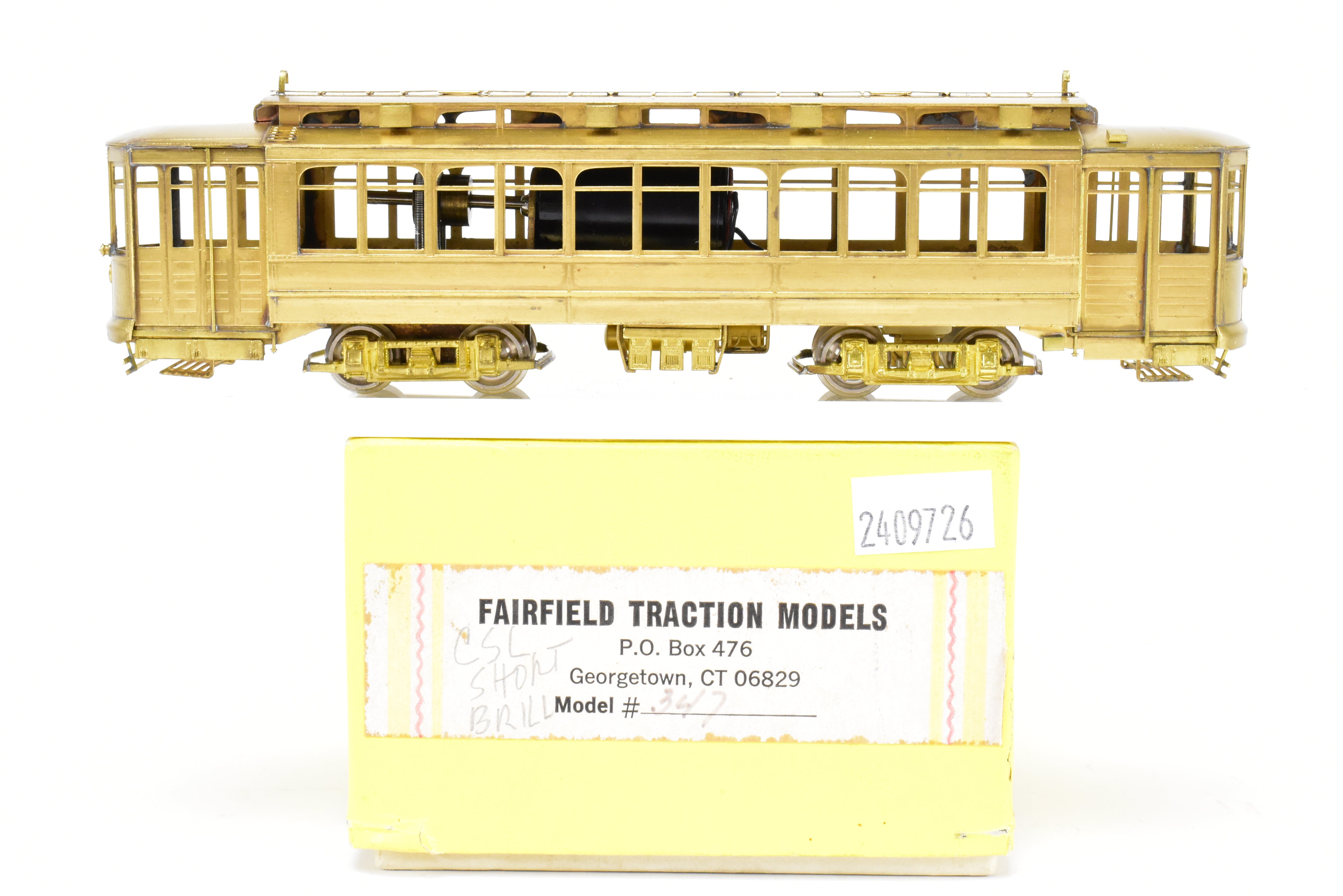 High - Quality HO Scale Brass Chicago Surface Lines Short Brill Car Model 347 CSL by Fairfield Traction Models