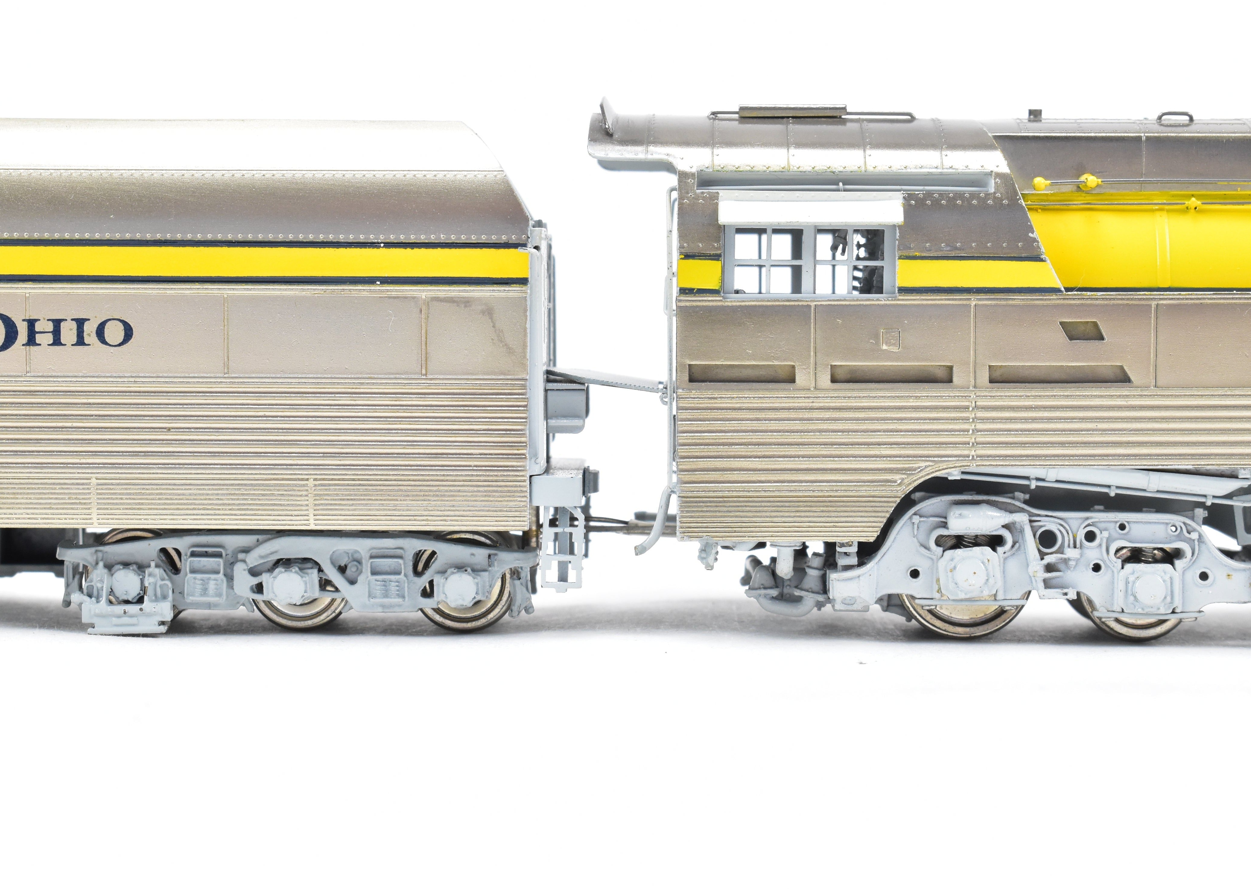 HO Scale Brass Model Train - Precision Scale Co. Chesapeake & Ohio Class L-1 Streamlined 4-6-4 Hudson FP in Stunning Yellow Color