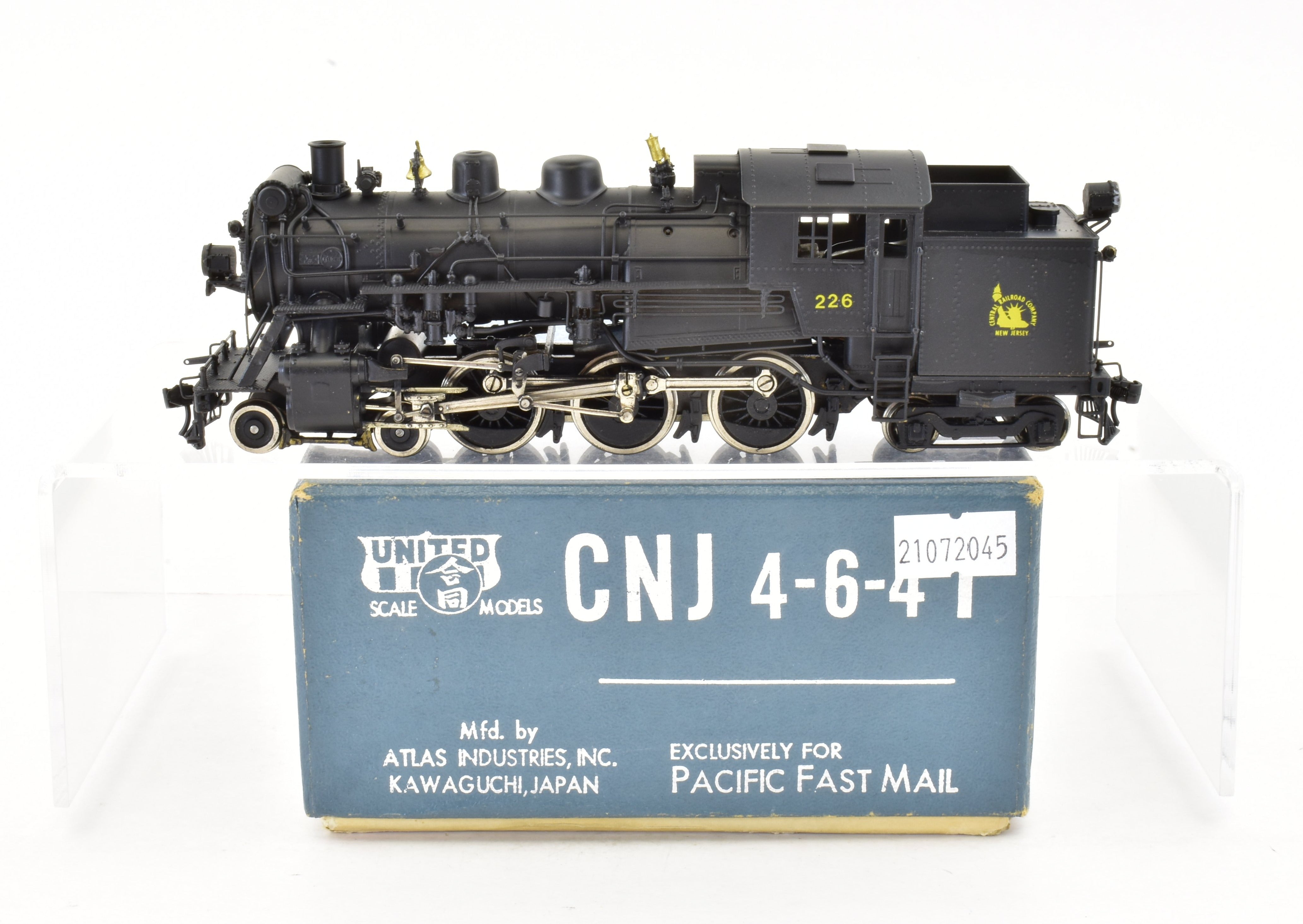 HO Scale Brass Model Train PFM - United CNJ - Central Railroad Of New Jersey 4-6-4T H-1S Custom Painted Locomotive