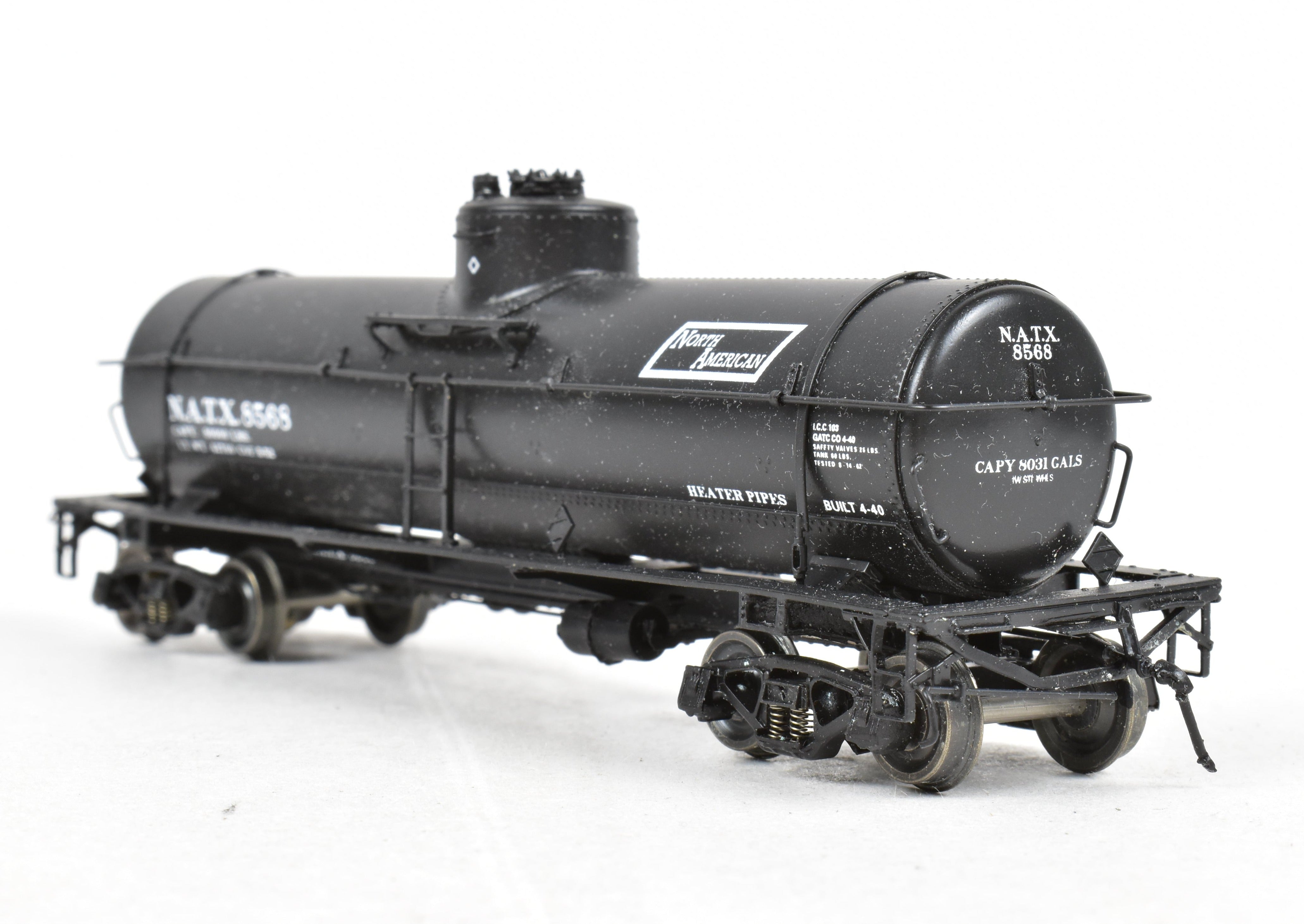 HO Scale Brass W. A. Drake/Red Caboose North American Tank Car - 8,000 Gallon Freight Tank Model