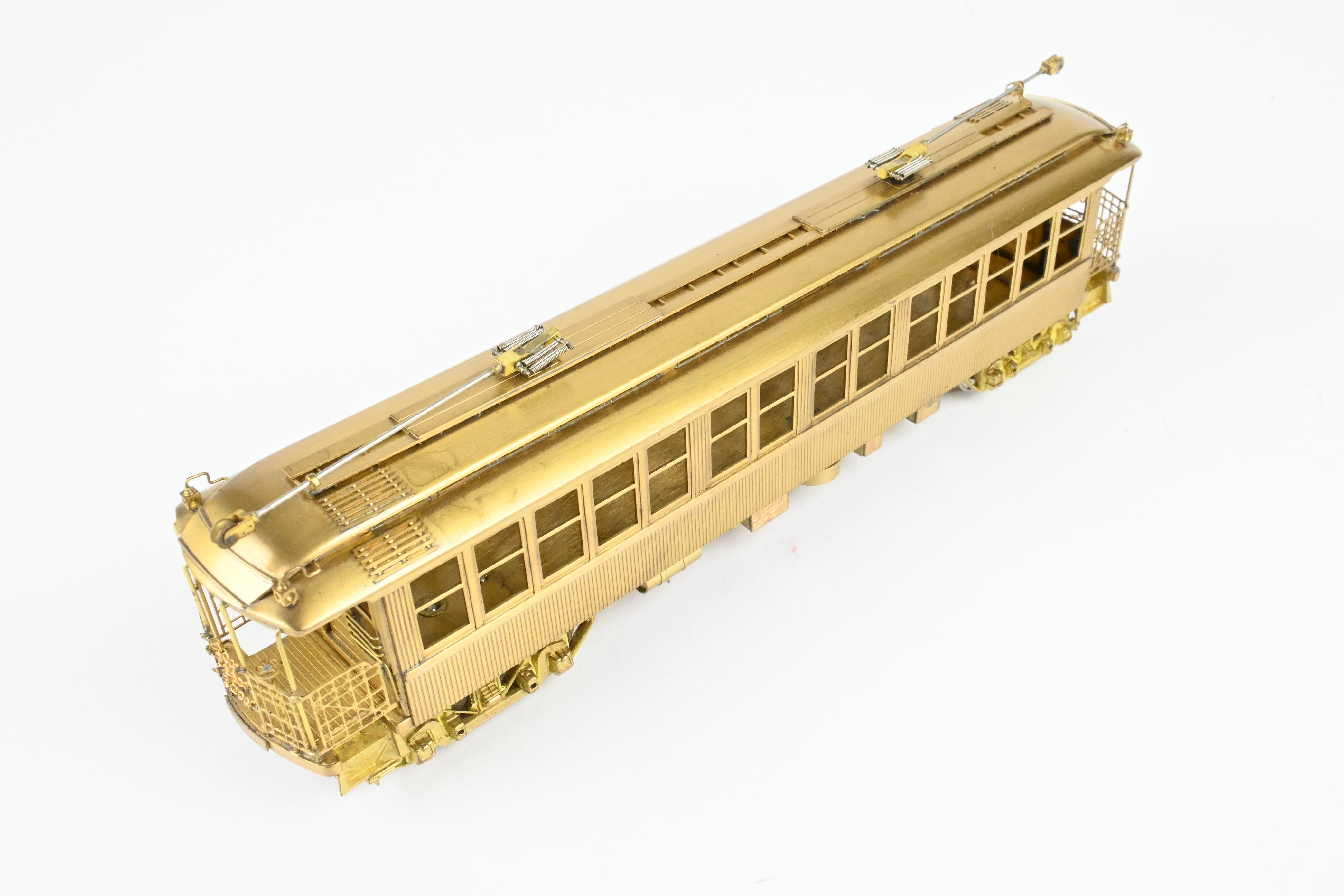 High - Quality HO Scale Brass Model Train Set by WP Car Corp. - Brooklyn Rapid Transit/Brooklyn Union Elevated 1200 Equipped with Trolley Poles
