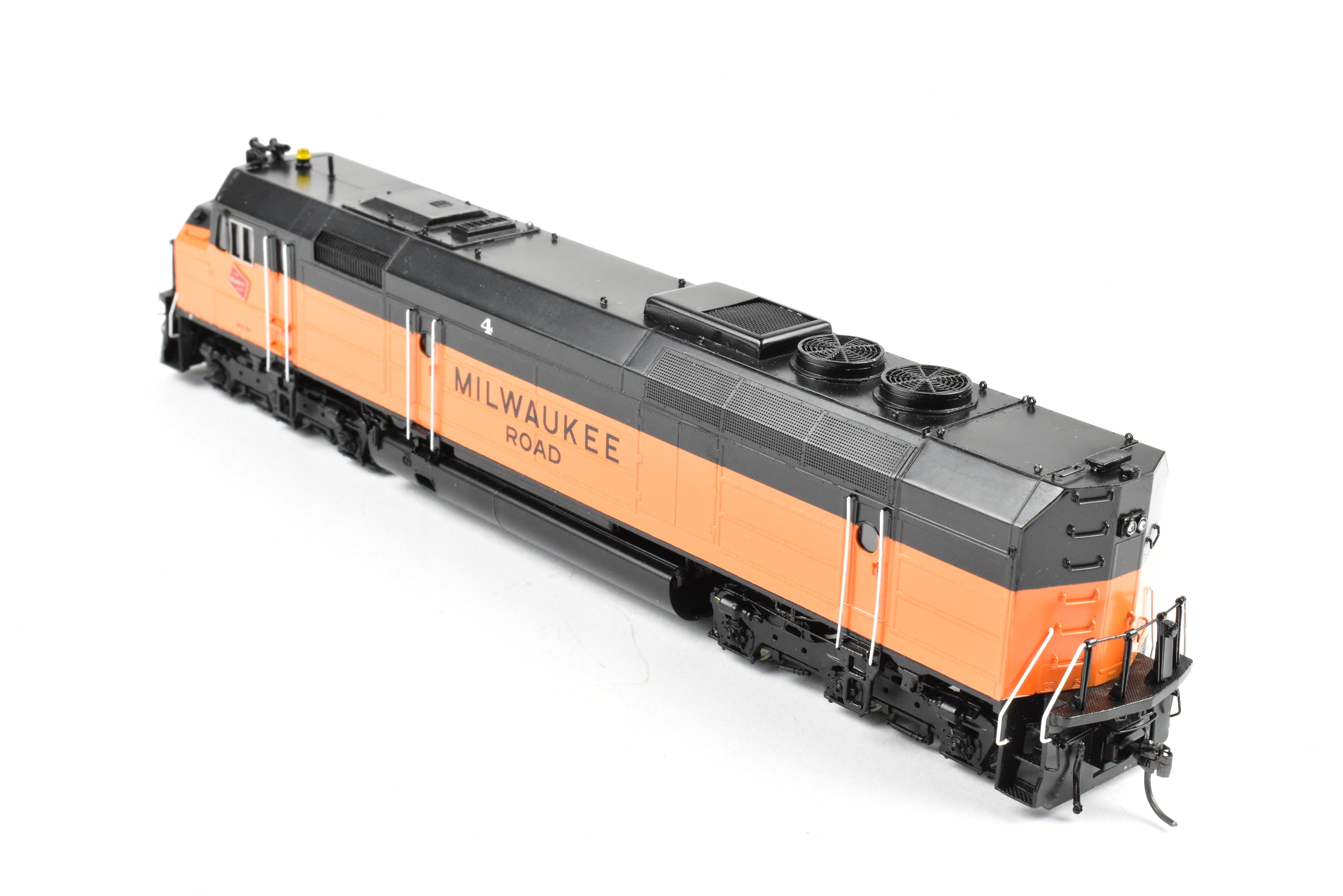 HO Scale Brass Freight Train Model - Overland Models Inc. Milwaukee Road EMD FP45 Freight Version from 1970 Era, Number 4 with DCC Function