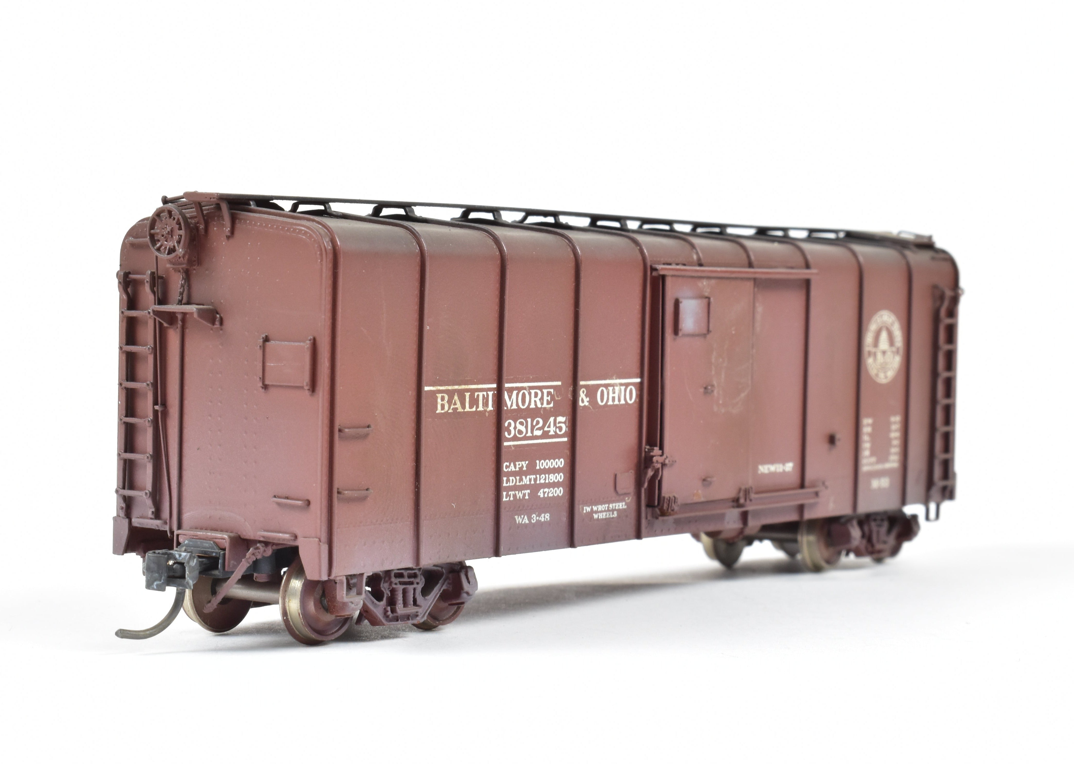 HO Brass OMI B&O M-15 Wagon Top Boxcar, Custom Painted & Weathered