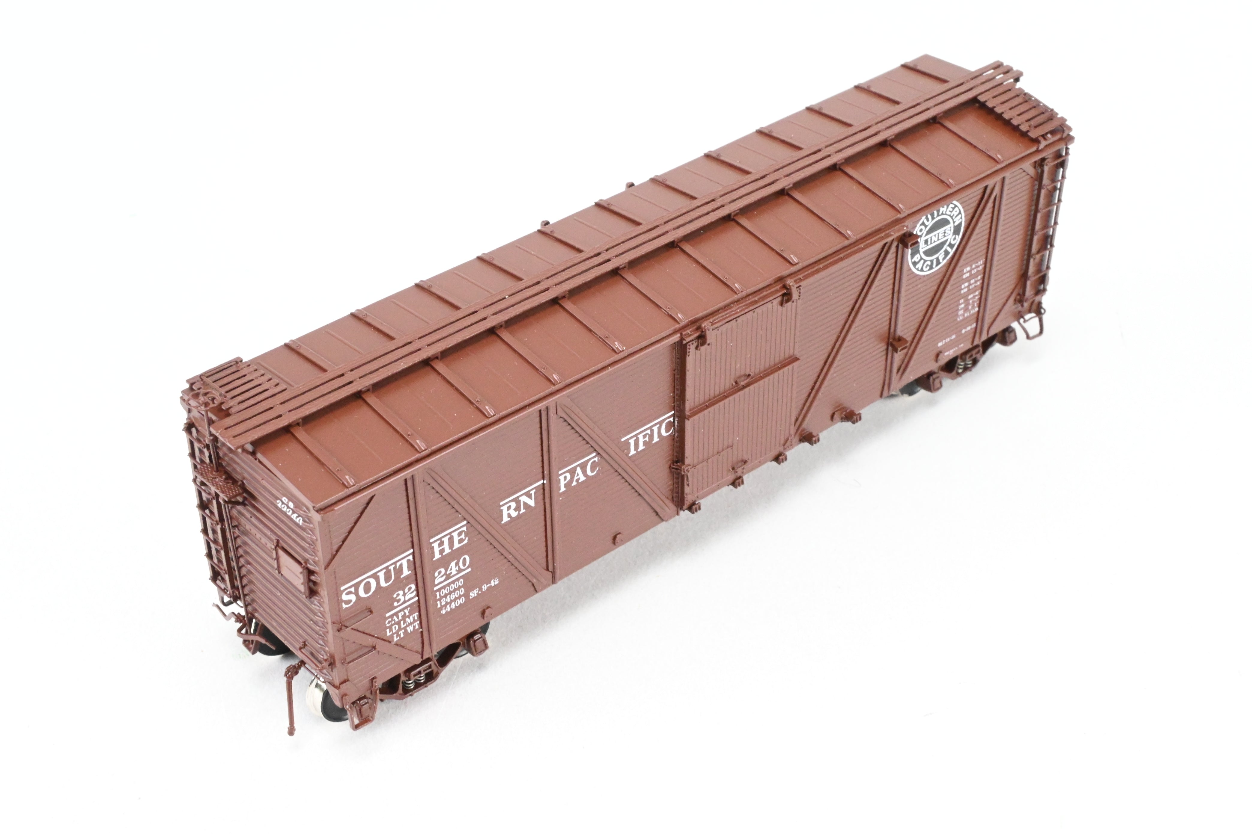 HO Scale Brass Challenger Imports Southern Pacific Class B - 50 - 15 Outside Braced Wood - Sheathed Box Car with Hutchins Roof, Model Number FP #32240