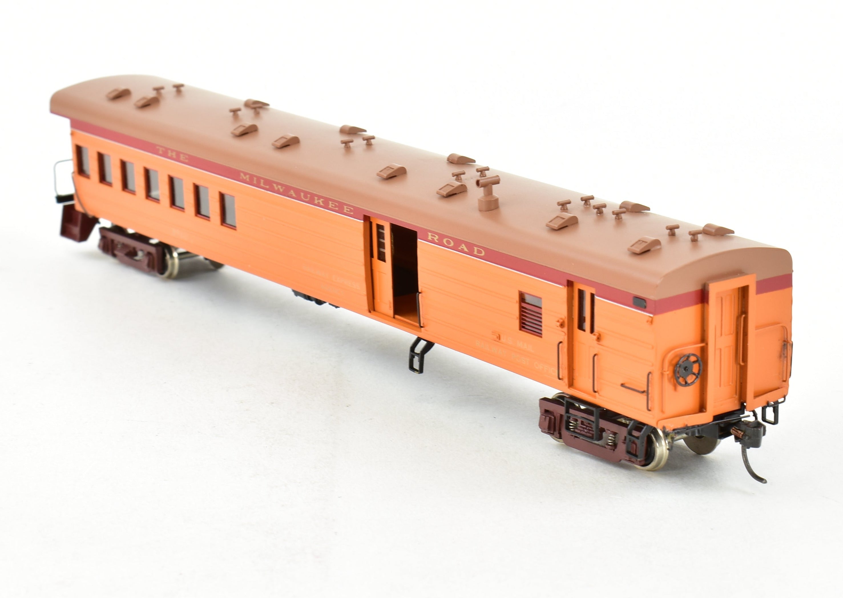 HO Scale Brass Milwaukee Road Branchline Express Mail Car by Precision Scale Co., Factory Painted