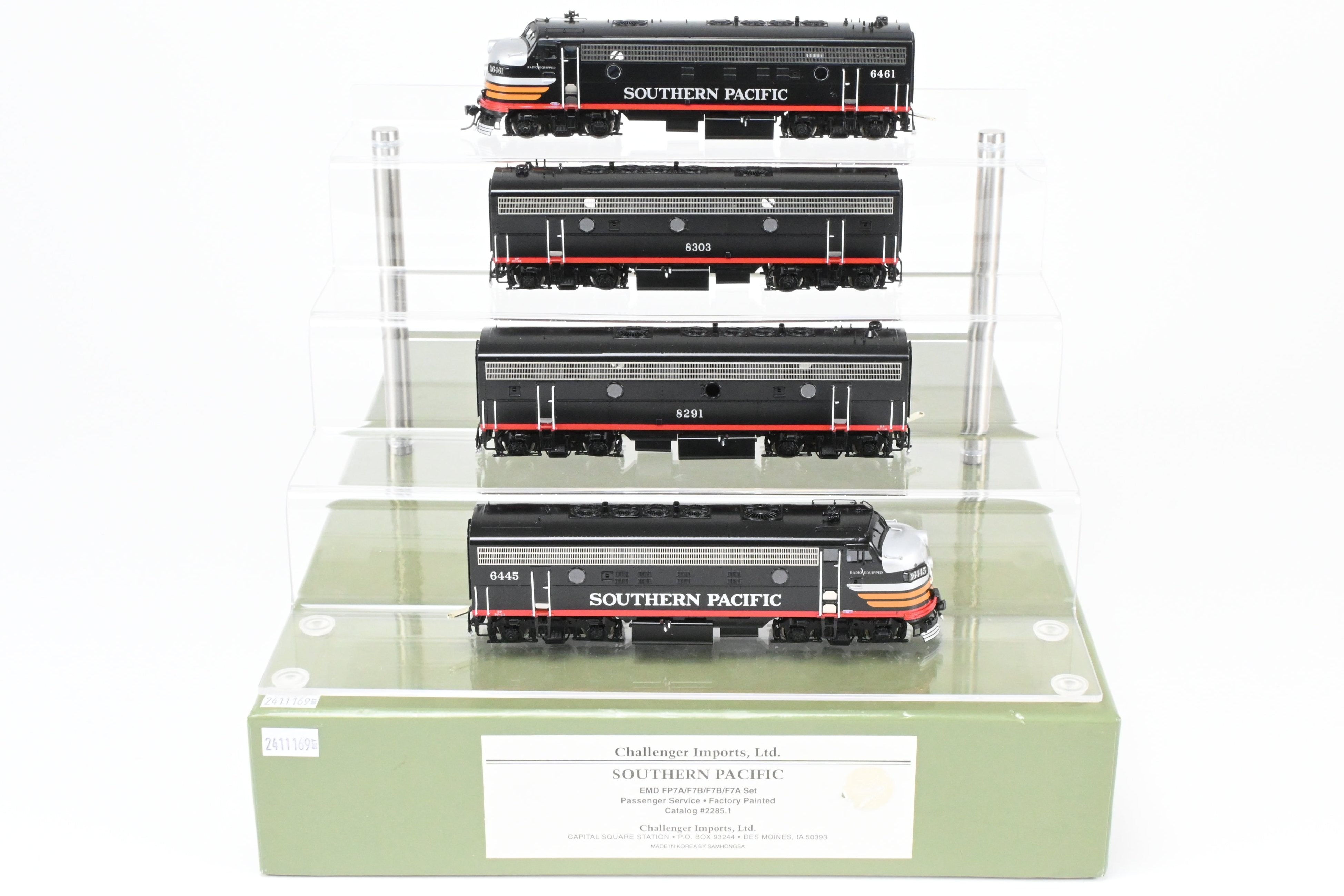 HO Scale Brass EMD FP7A/F7B Set in SP Black Widow Scheme