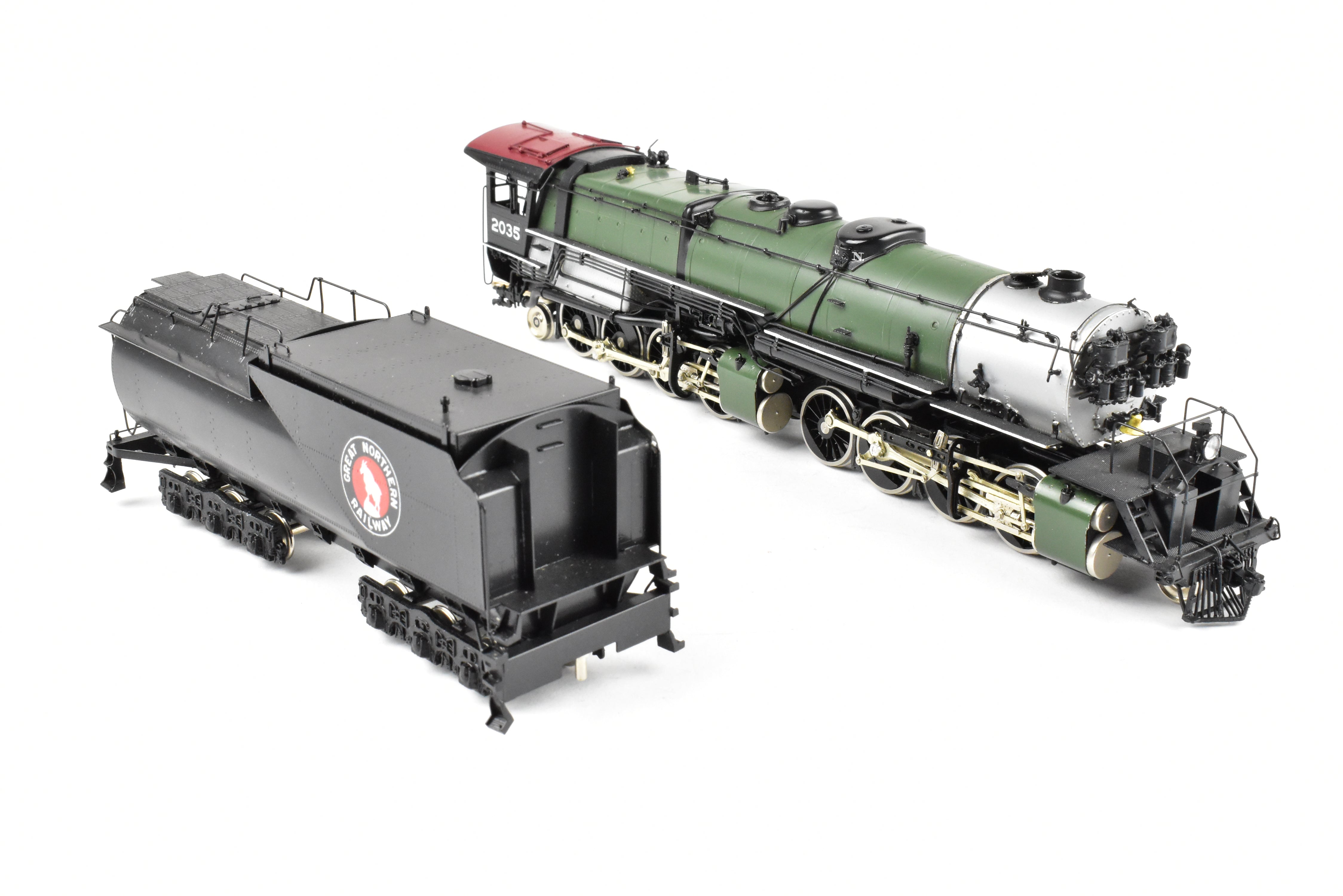 HO Scale Brass Model Train - Oriental Limited GN - Great Northern R - 1 2 - 8 - 8 - 2 Open Cab Version in Glacier Park Scheme No. 2035