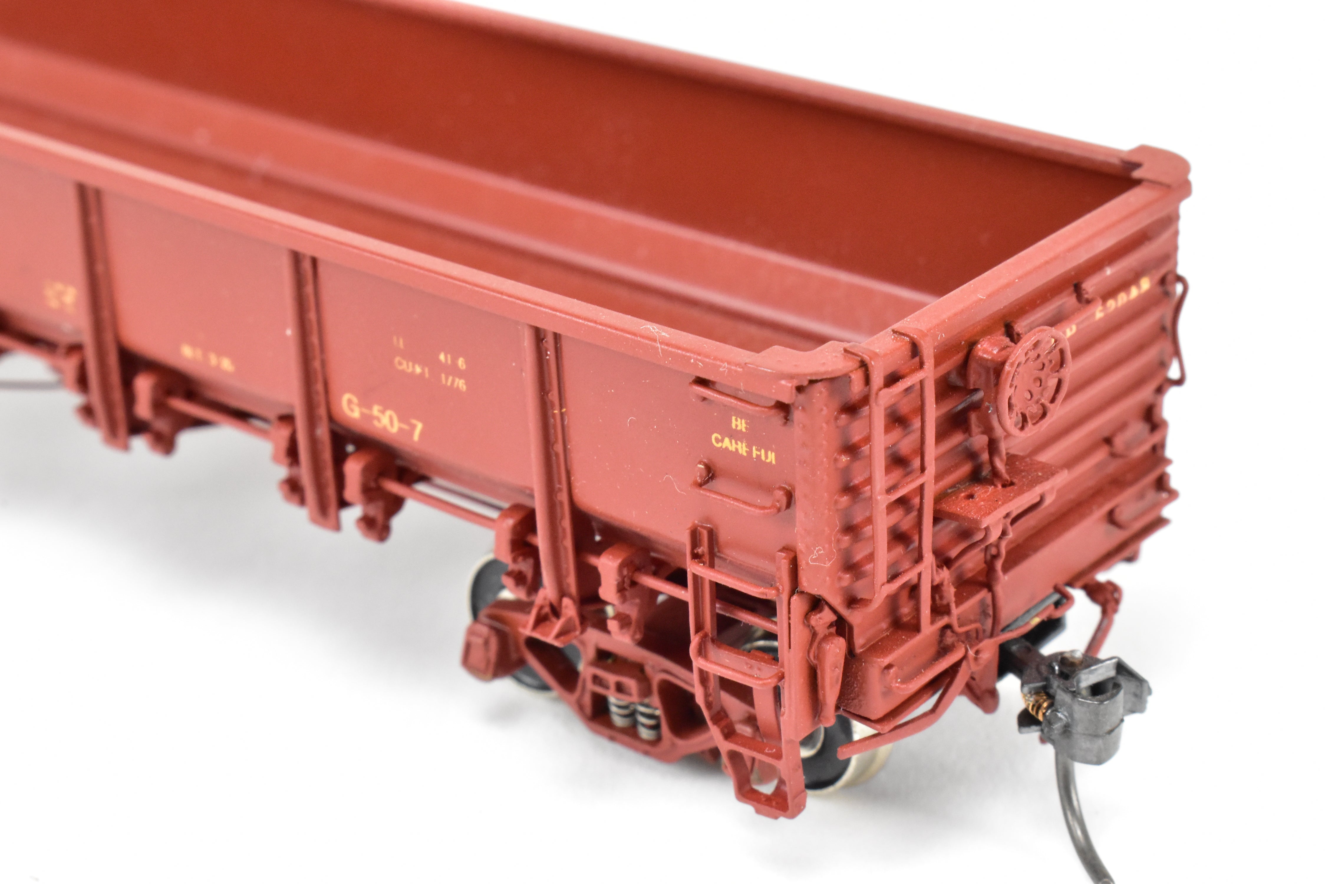 HO Scale Brass Gondola Model - Challenger Imports Union Pacific Class G50 - 7 Drop Bottom Gondola Version 1 with Single Side Sheets, Factory - Painted and Numbered FP #62048