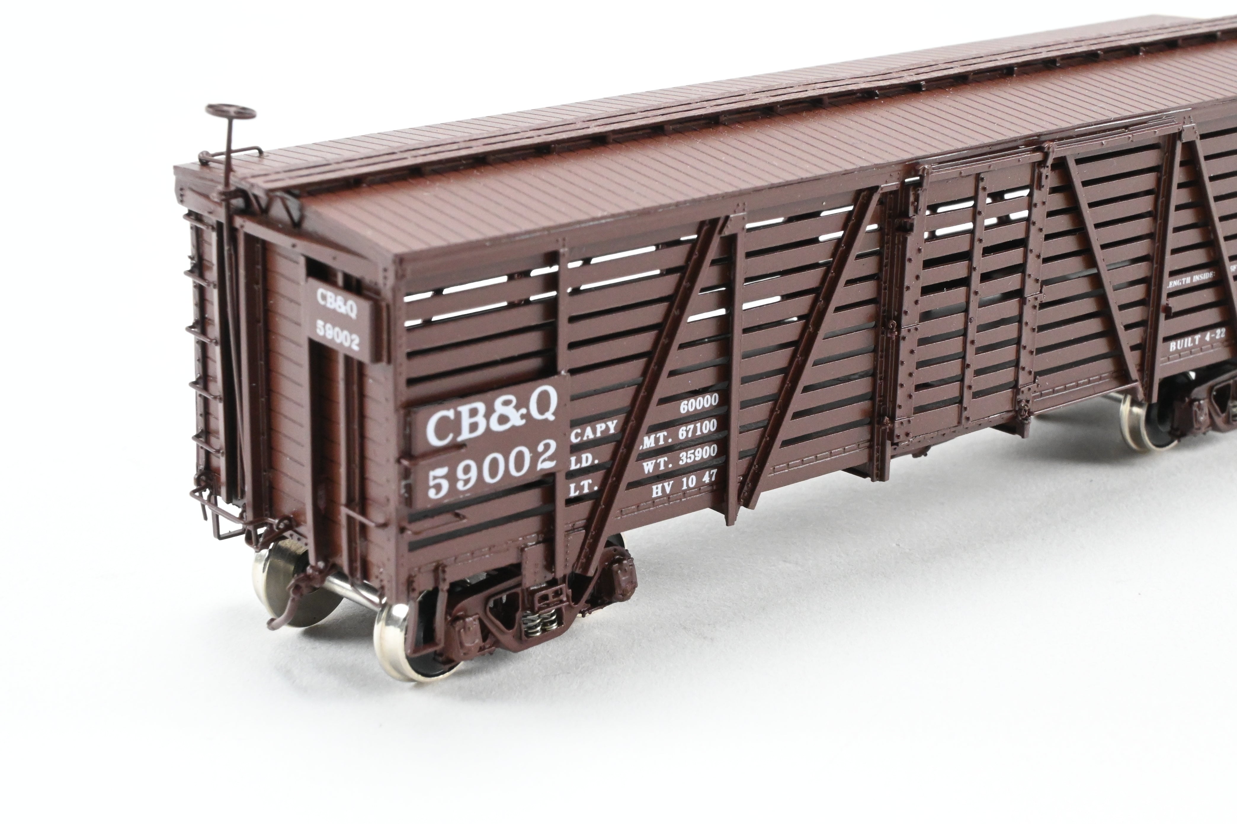 HO Scale Brass Challenger Imports CB&Q Burlington Route SM-16 36' Stock Car No. 59002