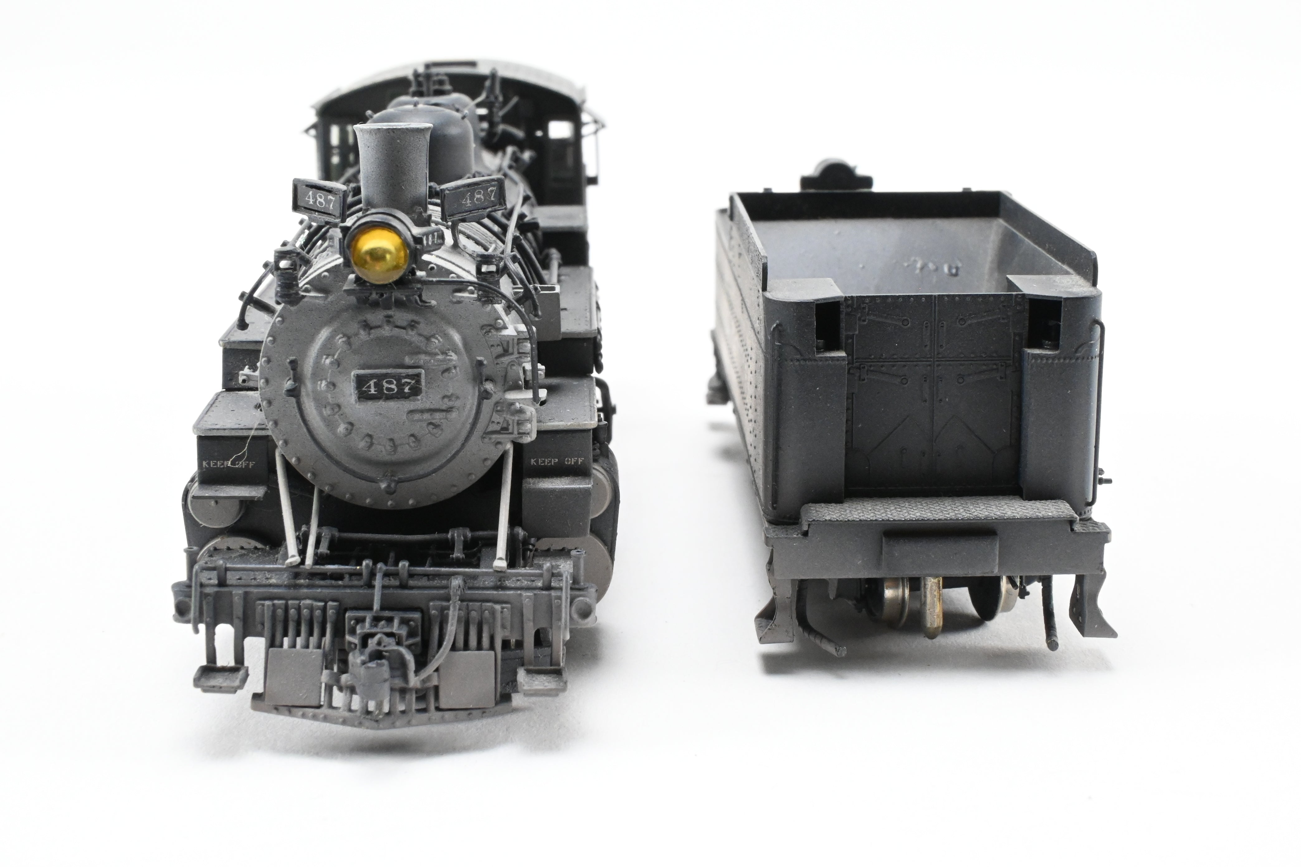 HOn3 Scale Brass Precision Model Train - Denver & Rio Grande Western K-36 CP No. 487 Flying Grande with Weathered Finish by Precision Scale Co.