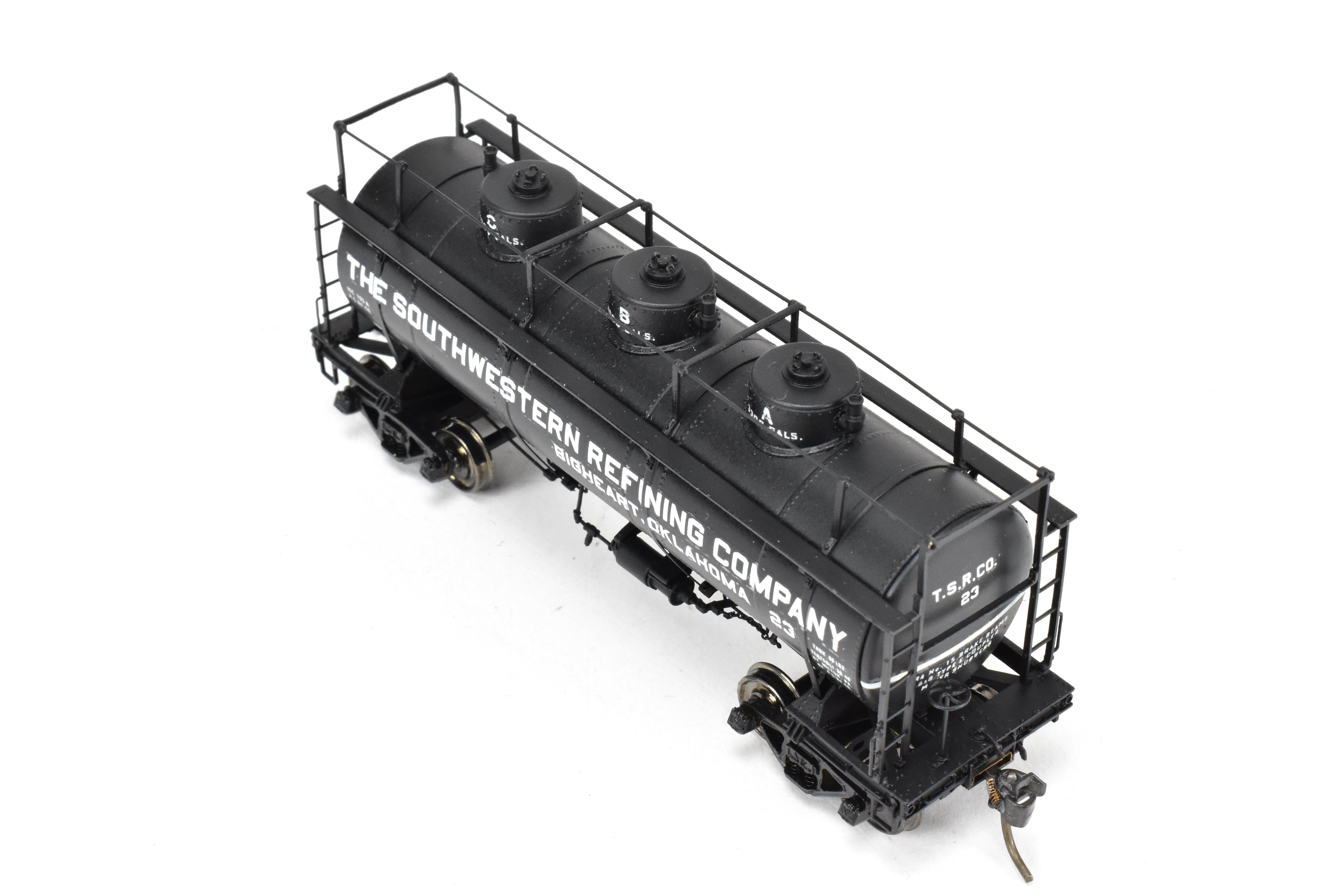 HO Scale Brass Model Train - W&R Enterprises Various Roads AC&F 10,000 GAL 3 - Dome Tank Car Featuring High Walkway and Custom Paint by The Southwestern Refining Company