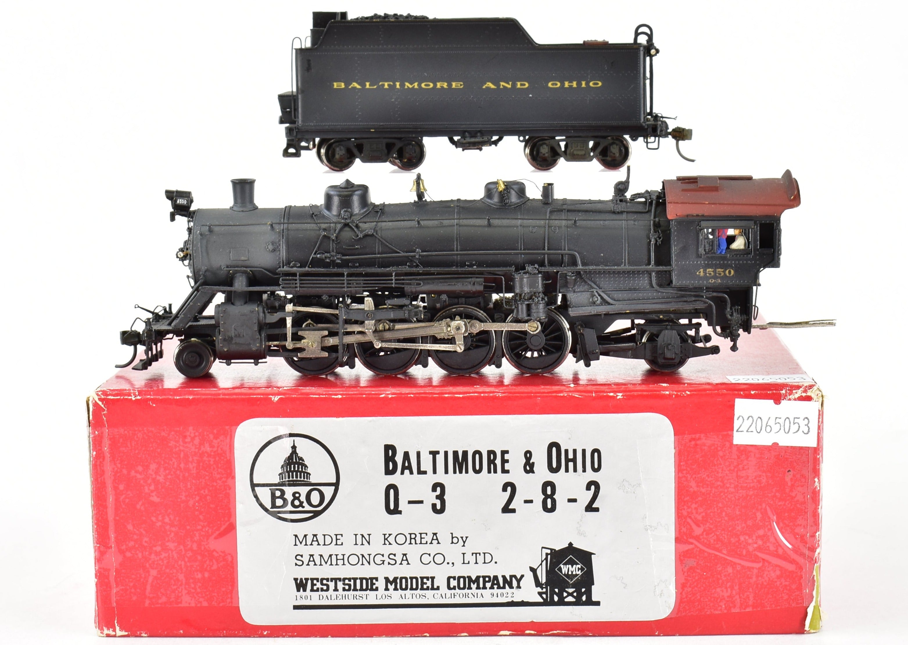 HO Brass B&O Q-3 2-8-2 Mikado #4550, Weathered, Westside Model Co.