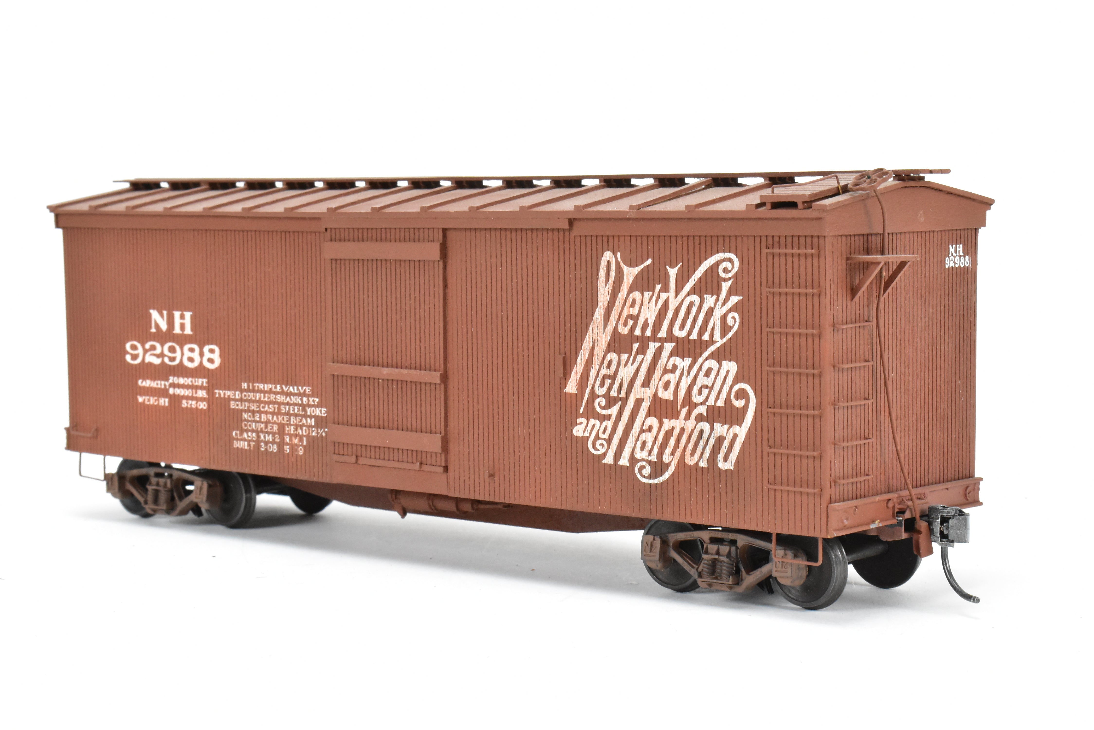 O Scale Metal and Wood Mainline Models New Haven 36-Foot Wood Boxcar with Custom Paint and Assembly