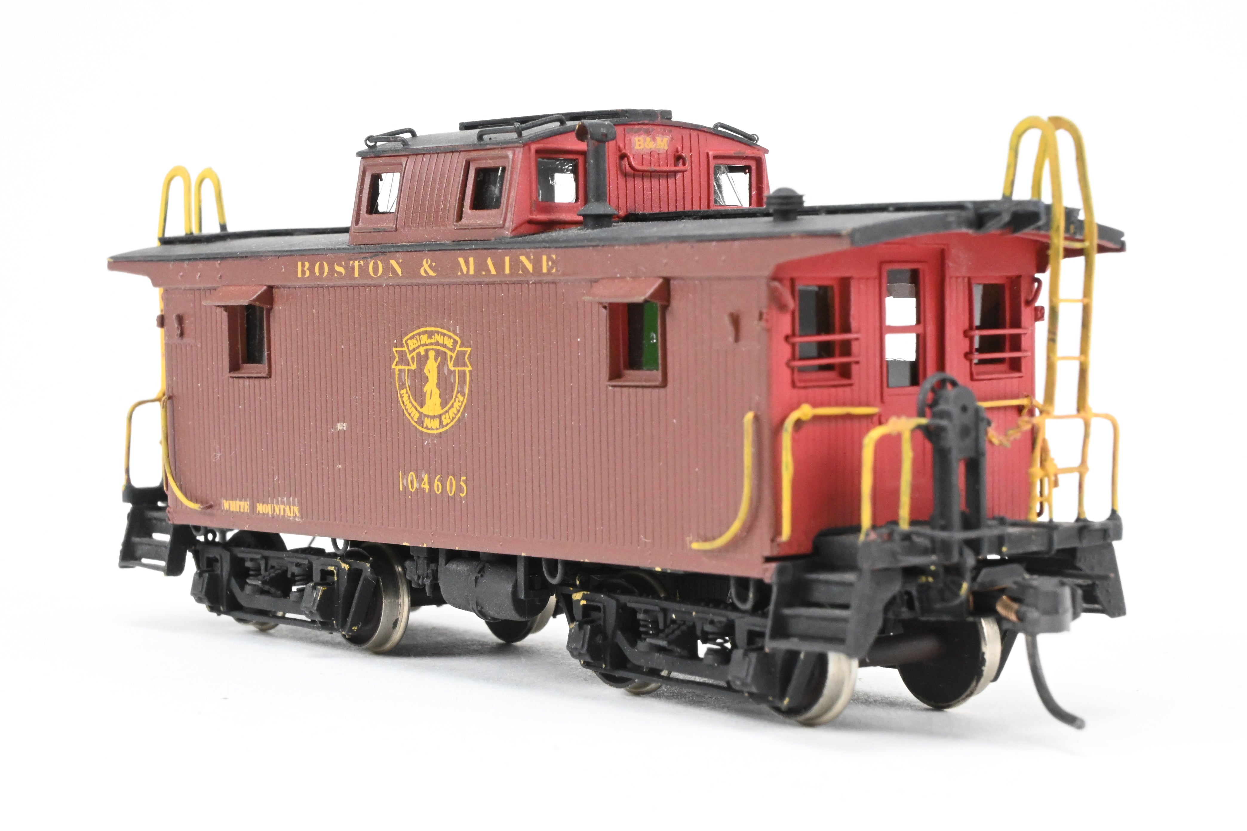 OMI Overland Models HO Brass B&M Wood Caboose w/ Slanted Cupola Custom Painted