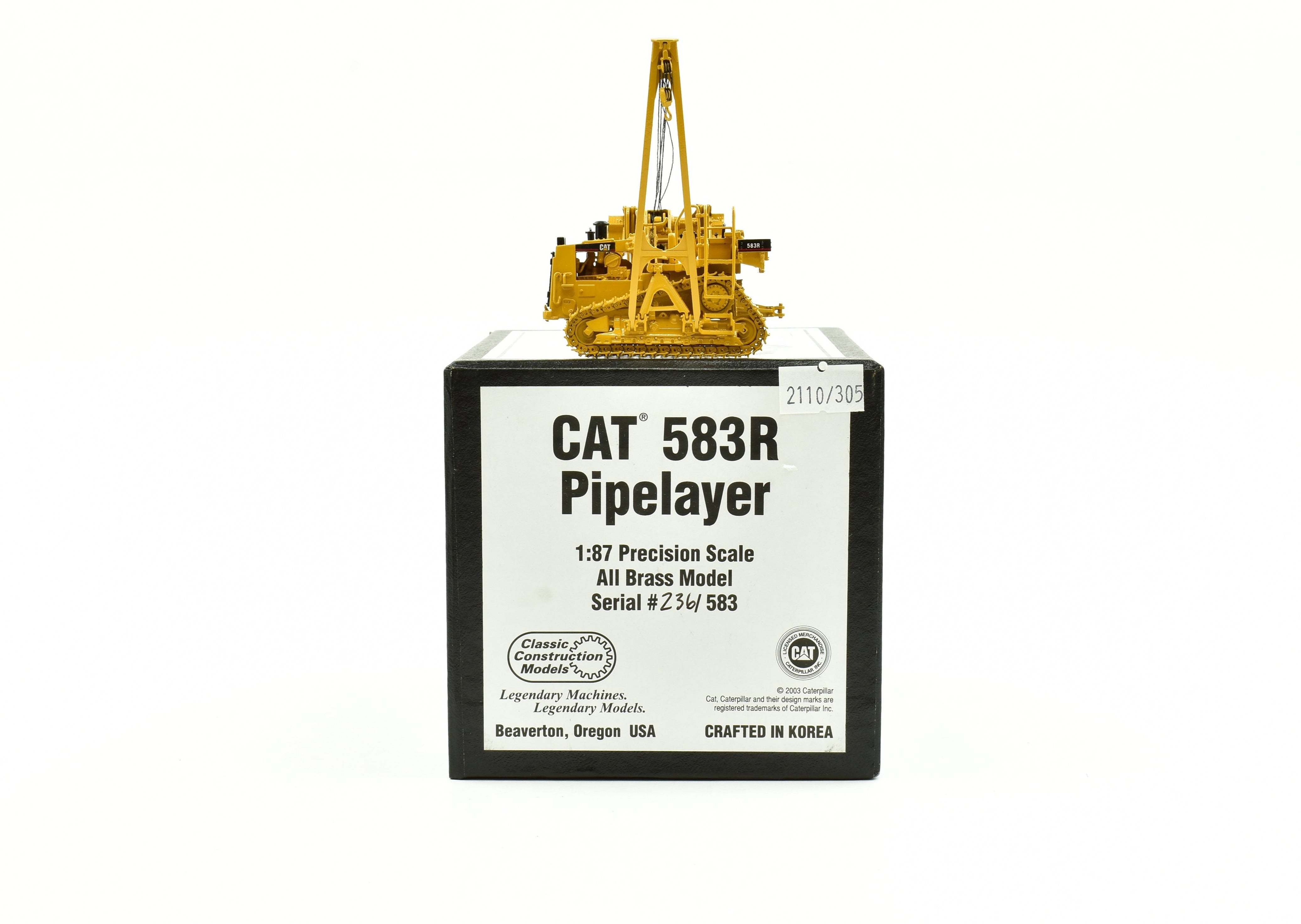 2003 HO Scale 1:87 CCM Brass Caterpillar 583R Pipelayer Model No. 583