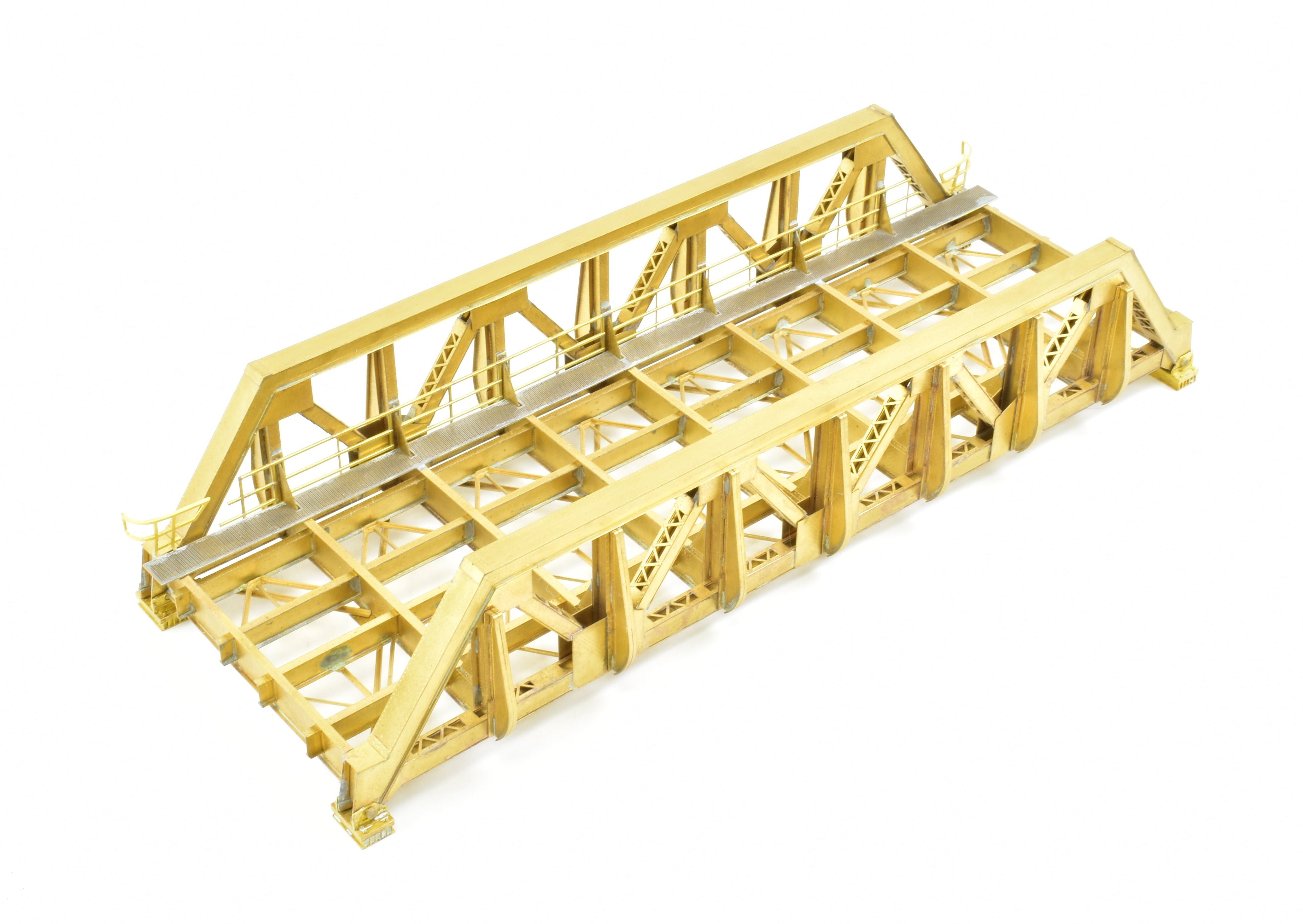 HO Scale Brass Overland Models, Inc. Pony Truss Thru Bridge 93 2-Track Type with Additional Braces for Model Railroads