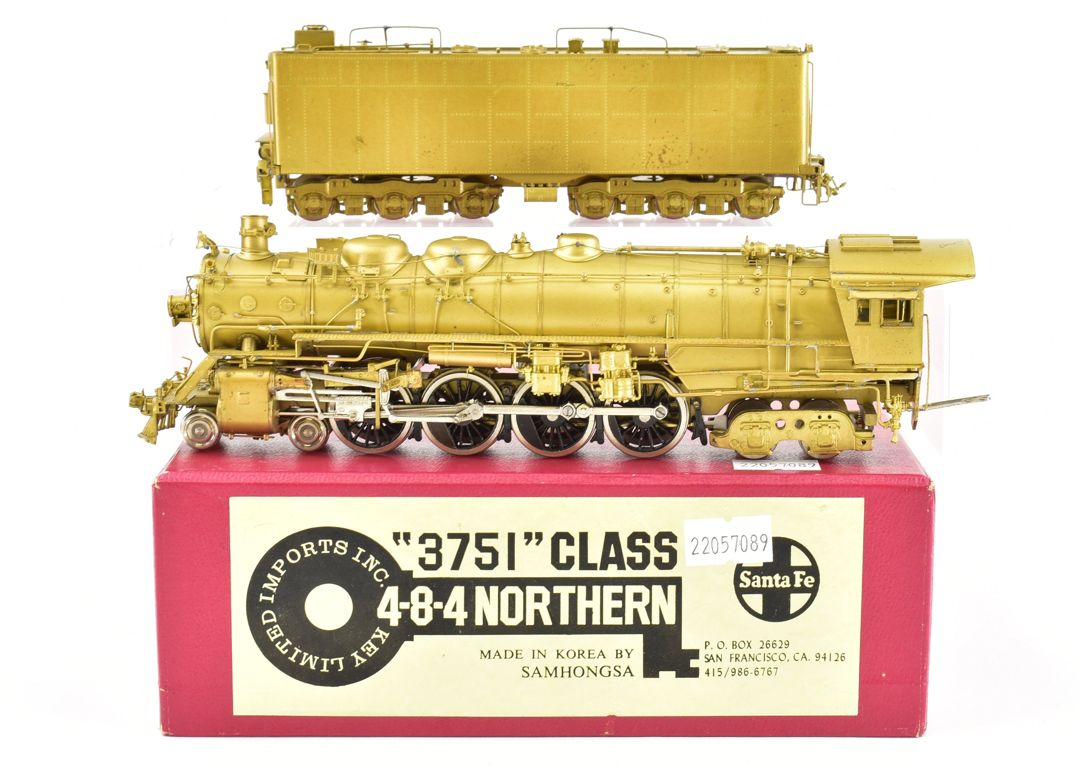HO Scale Brass Key Imports ATSF - Santa Fe 3751 Class 4-8-4 Northern Model Train Engine