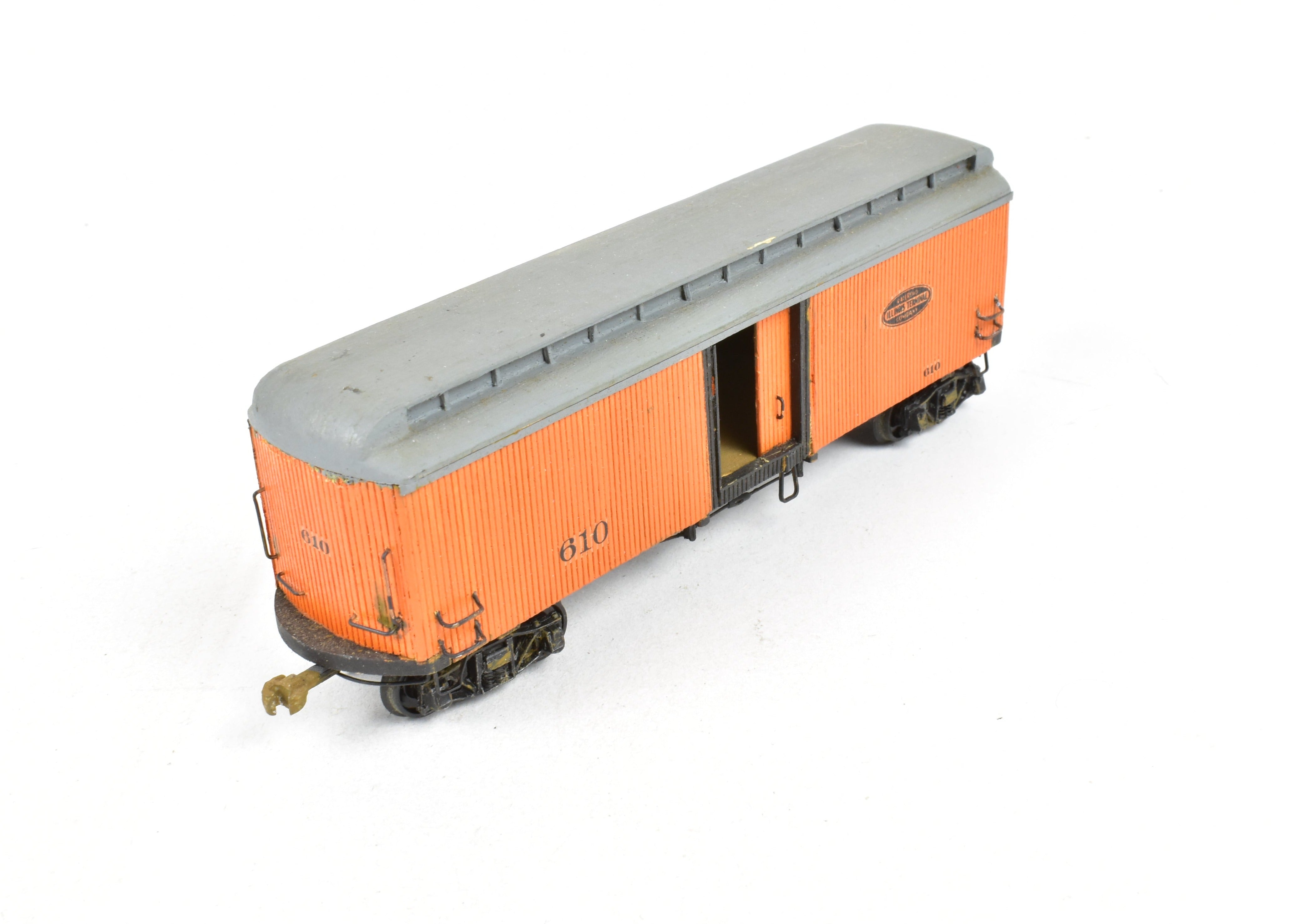 La Belle Woodworking Illinois Terminal Freight/Baggage Trailer #610, Well-Built & Painted