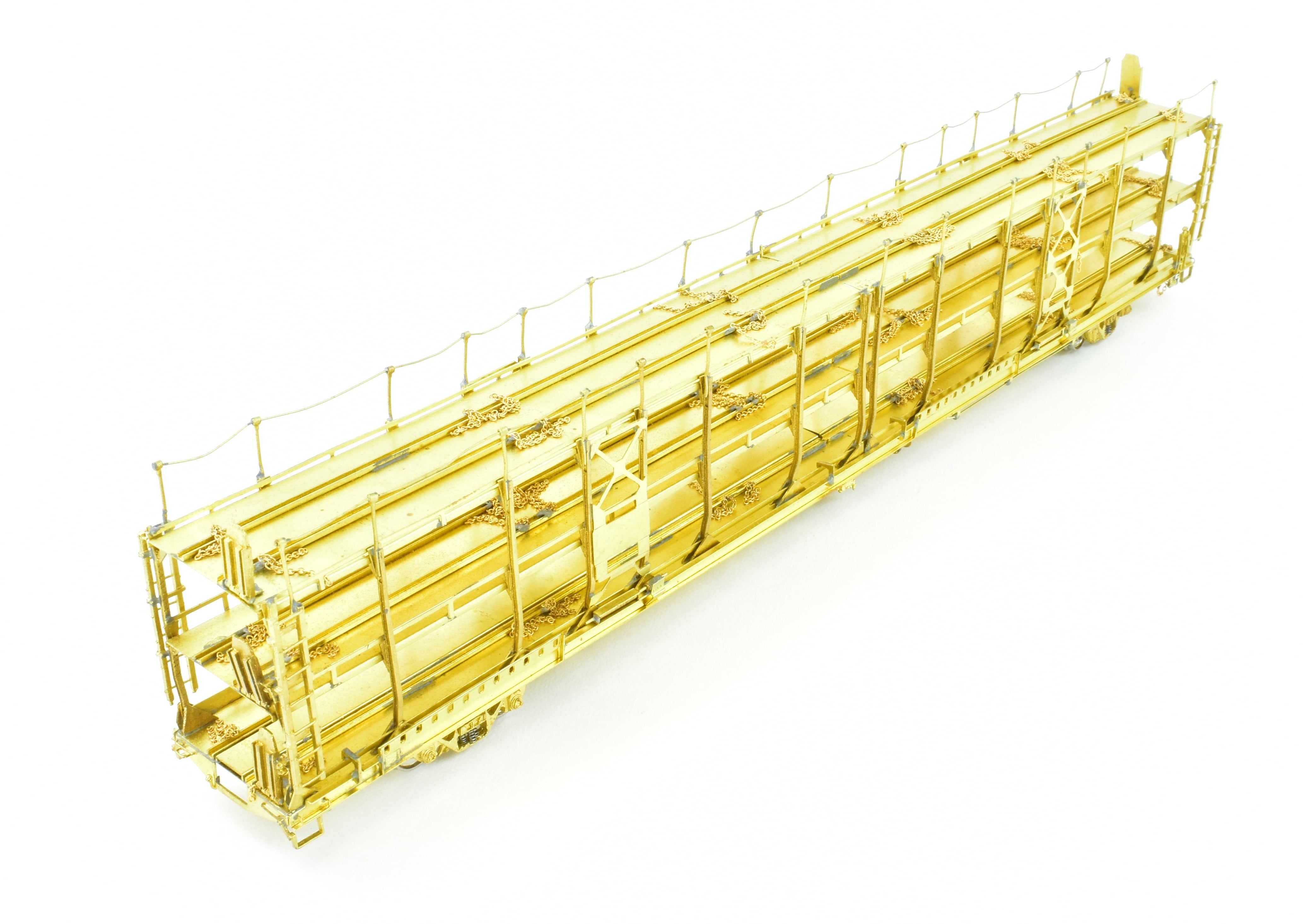 HO Brass OMI Overland Models Whitehead-Kales Tri-Level Auto Rack, 1987 Run