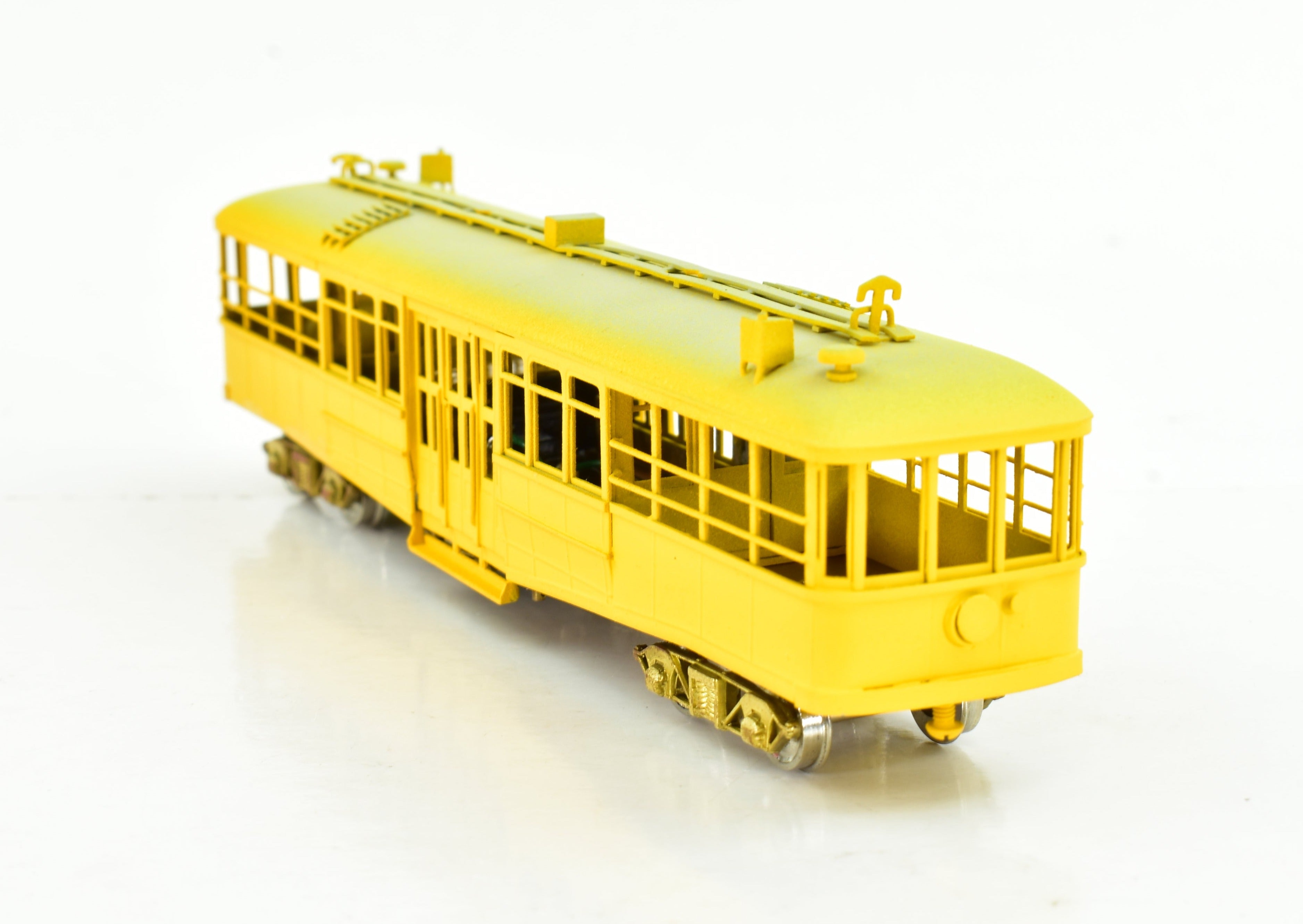 HO Scale Brass Los Angeles Railway Type C Streetcar Partially Painted by S. Soho & Co., Sold As-It-Is Condition