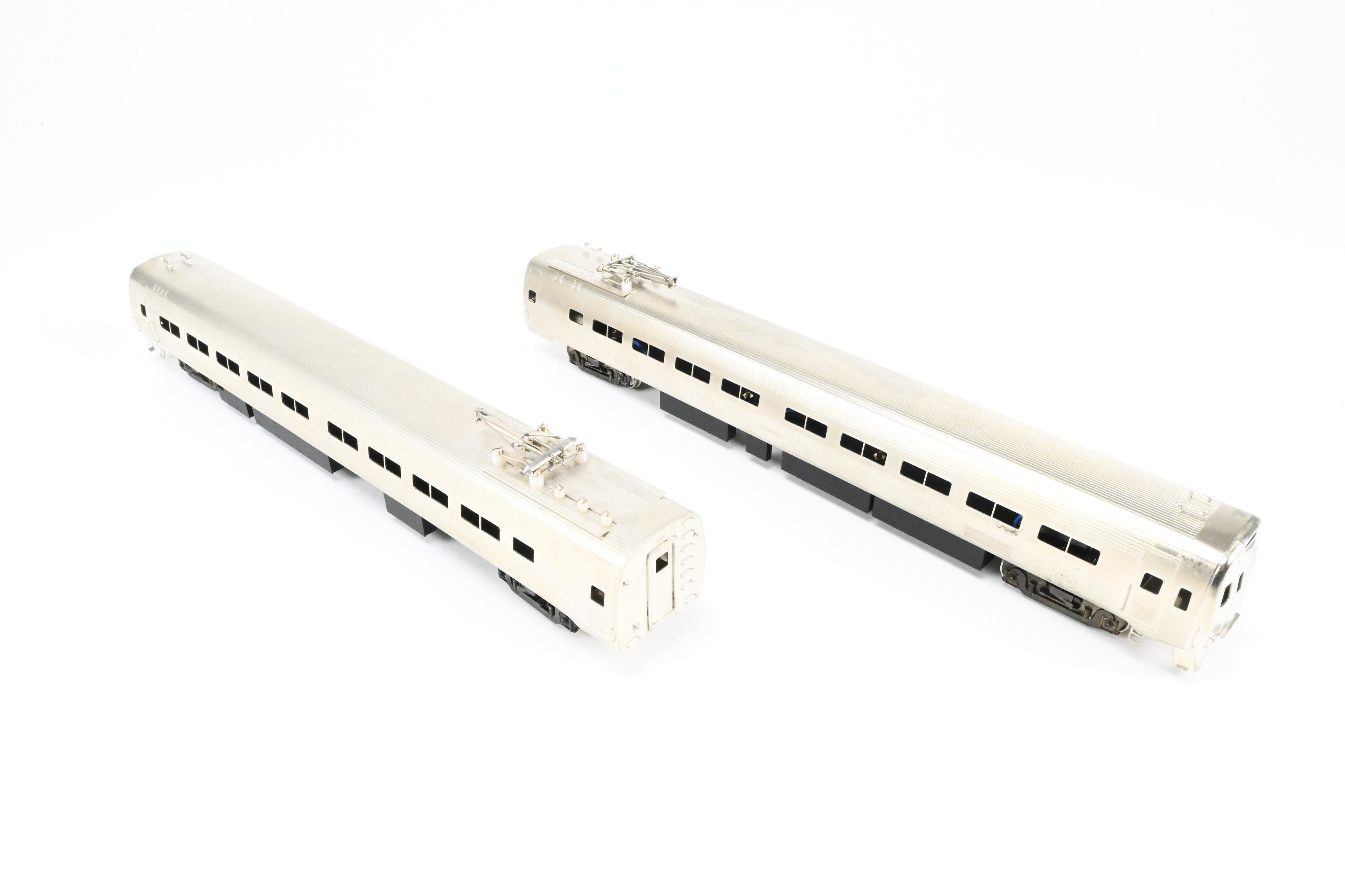 HO Scale Brass Gem Models Collectible PC - Penn Central/Amtrak Budd Metroliner 2-Car Set (1 Powered and 1 Non-Powered) with Factory Plated and Unlettered Finish
