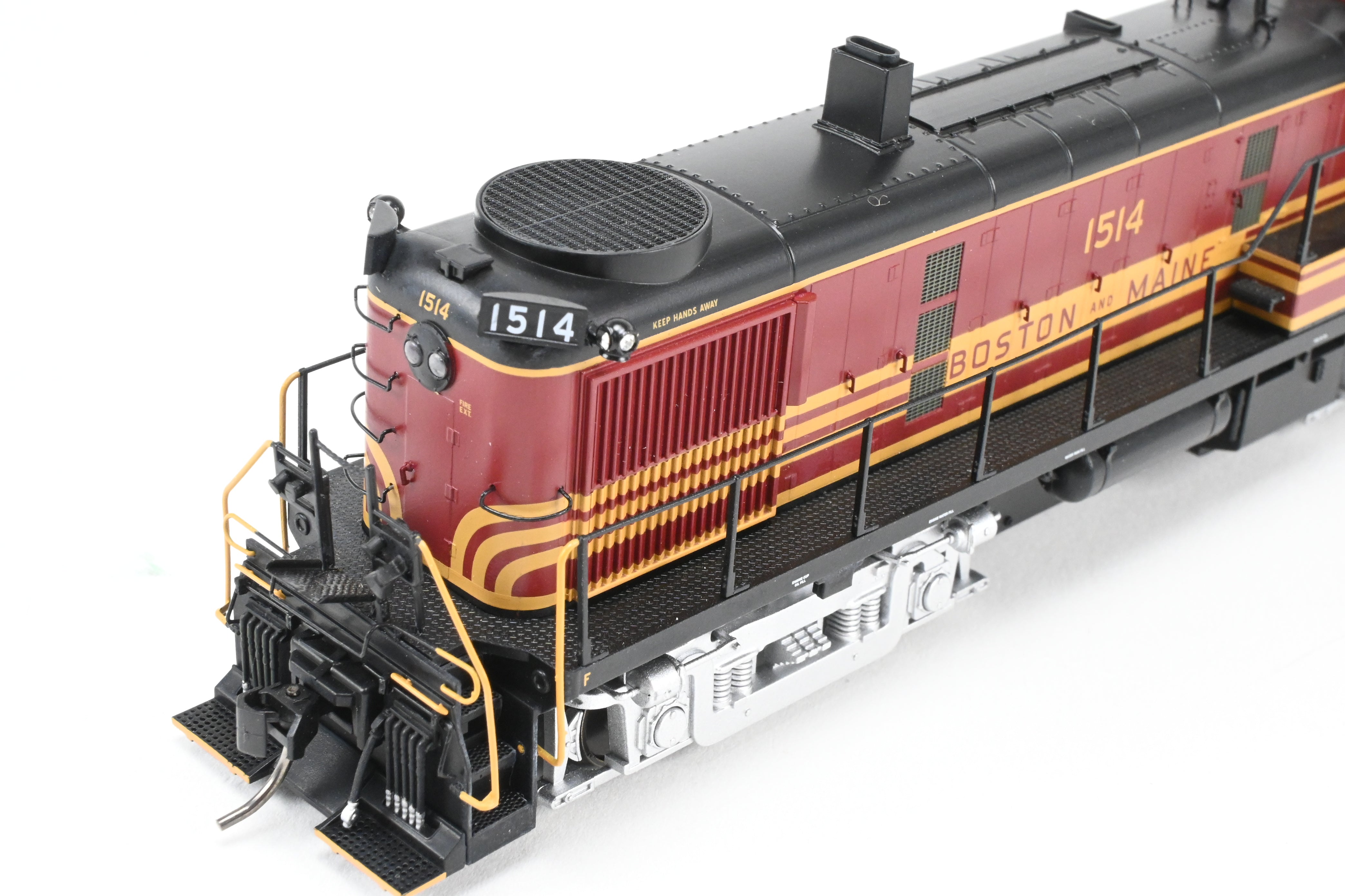 HO Scale Bowser Executive Line Boston & Maine Alco RS - 3 Phase III Model Train Engine with ESU DCC & Sound, Factory Painted as No. 1514