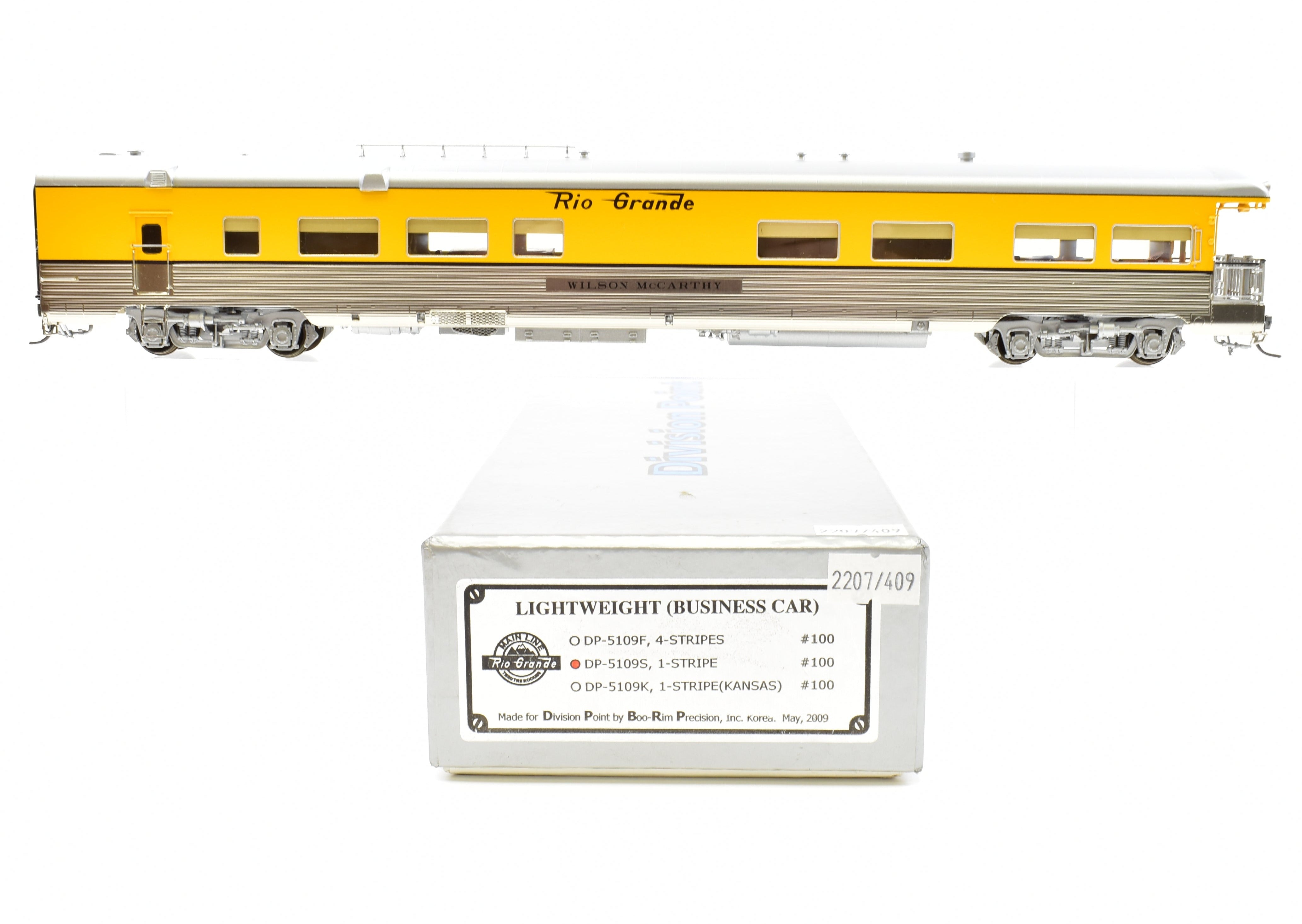 HO Scale Brass Colorado Division Point Denver & Rio Grande Western Lightweight Business Car Wilson McCarthy Factory Painted Model Train