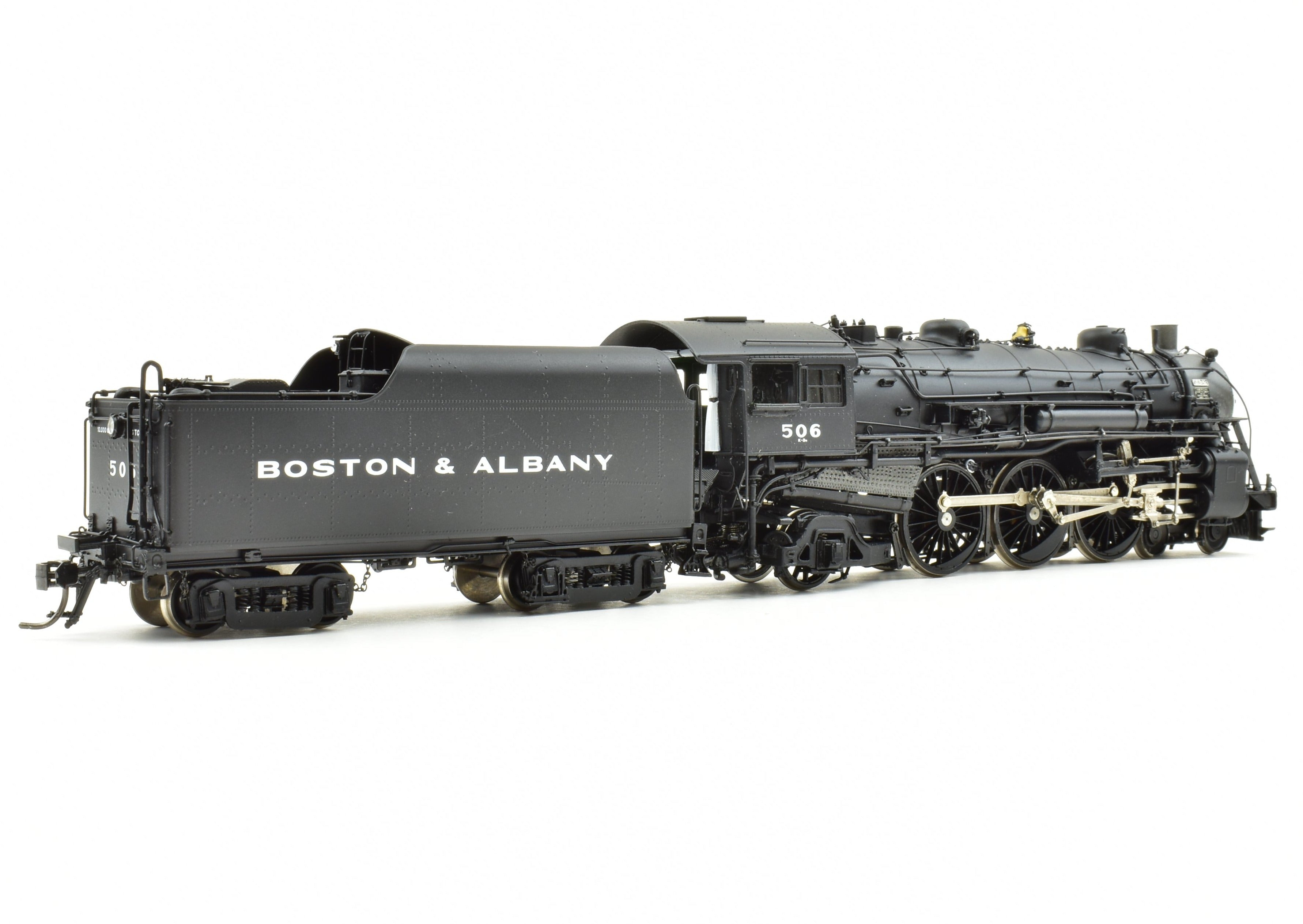 HO Scale Brass Imported Boston & Albany K-3n 4-6-2 Pacific Steam Locomotive Model Factory Painted as #506 without Lights by Key Imports
