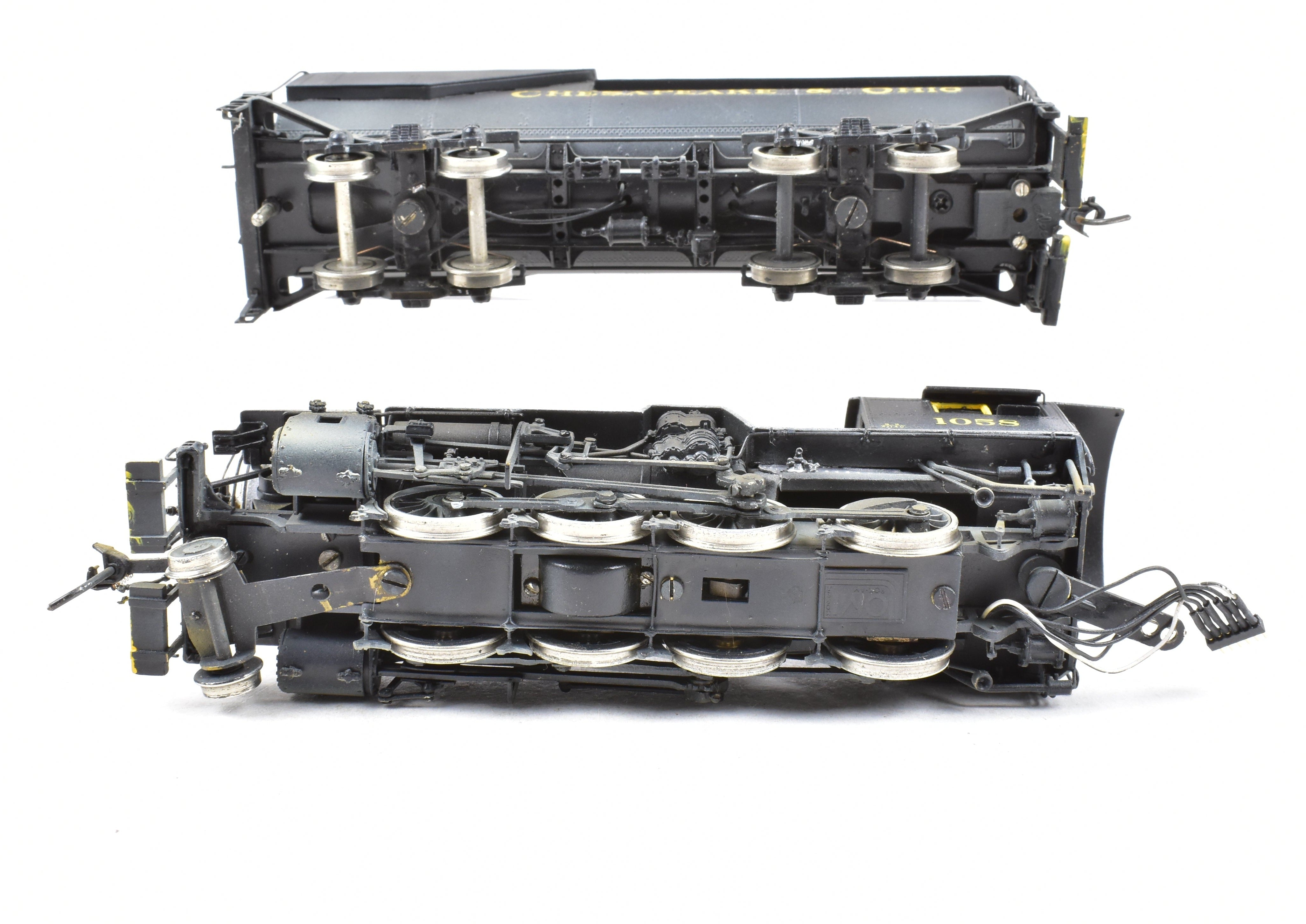 HO Scale Brass Model Train - Overland Models C&O (Chesapeake & Ohio) G - 9 2 - 8 - 0 CP Weathered Locomotive No. 1058 with DCC and Sound Function
