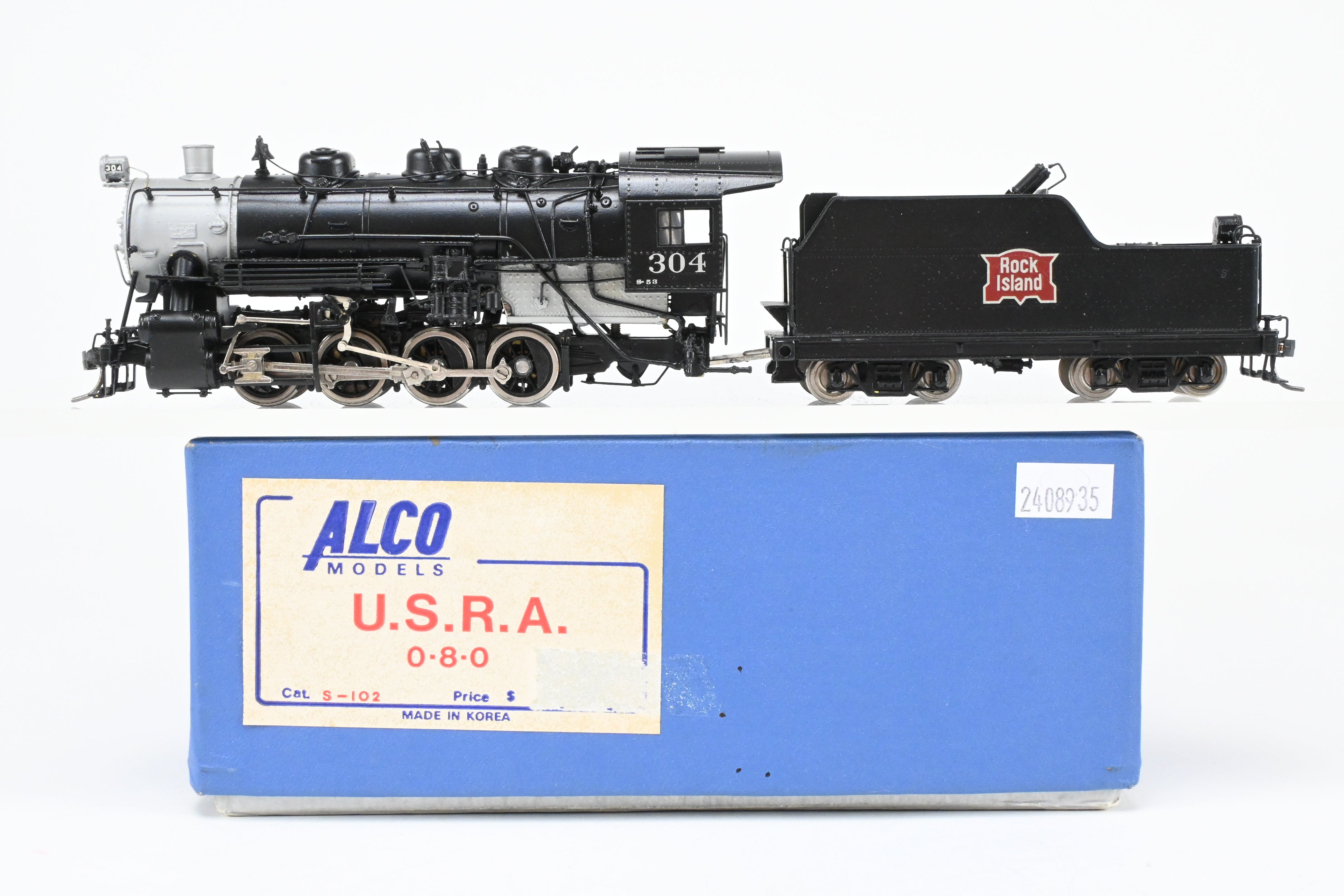 HO Scale Brass Alco Models Custom - Painted CRI&P - Rock Island USRA 0 - 8 - 0 Switcher Model Train