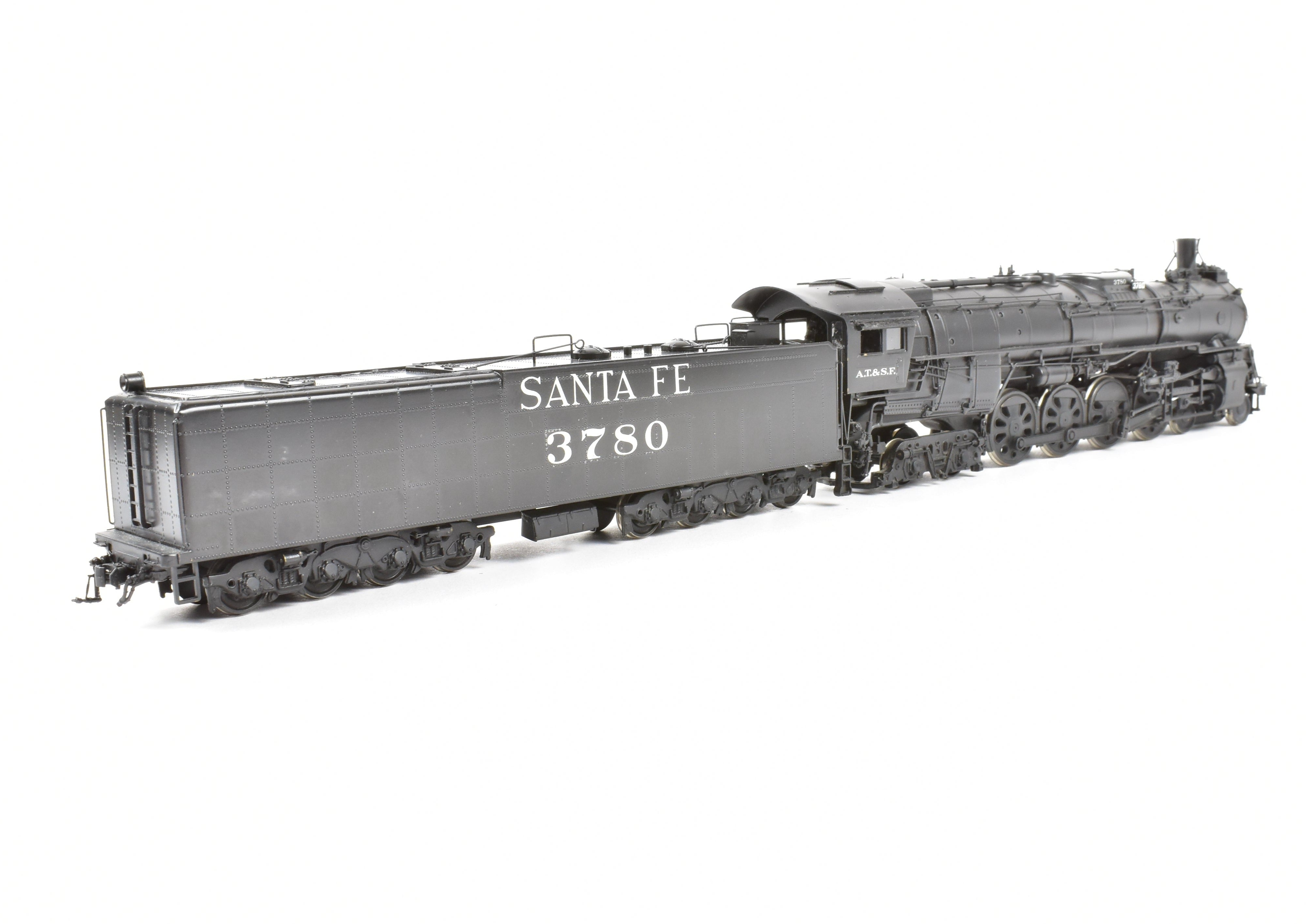 High - Quality HO Scale Brass Model Train CON PFM - United ATSF - Santa Fe 4 - 8 - 4 Northern with Tapered Rods, Custom - Painted Version