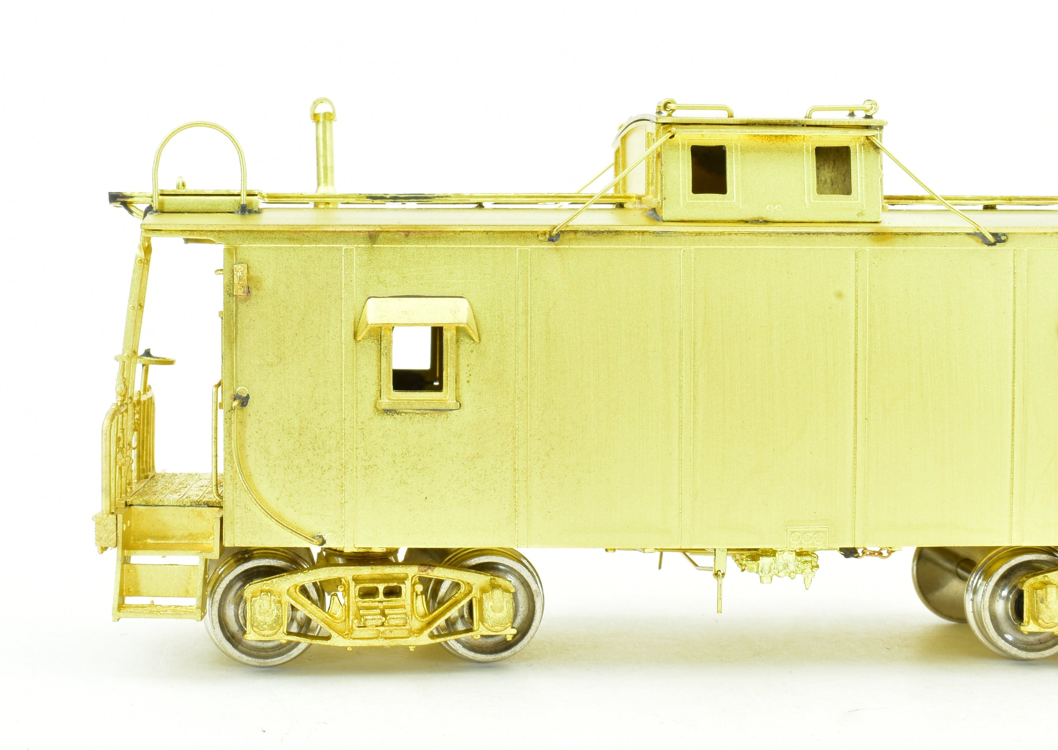 HO Scale Brass Model Train - Overland Models, Inc. (OMI) Central Railroad of New Jersey (CNJ) Plywood Caboose Equipped with Andrews Trucks