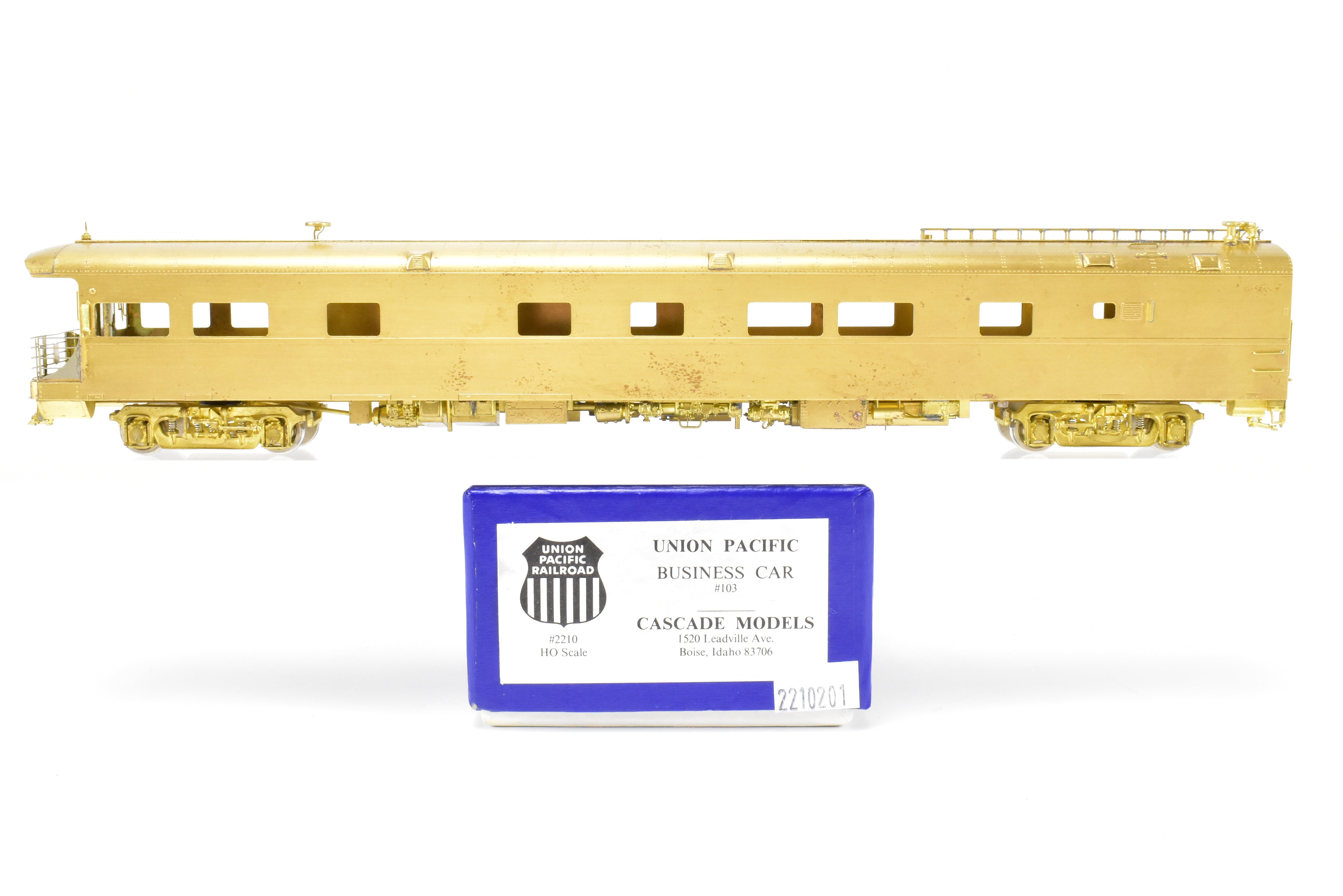HO Scale Brass Cascade Models Union Pacific (UP) Business Car Number 103 - A Rare and Collectible Model Train Car